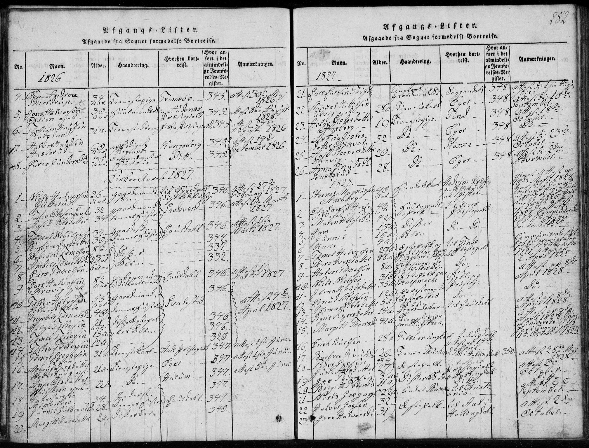 Rollag kirkebøker, AV/SAKO-A-240/G/Ga/L0001: Parish register (copy) no. I 1, 1814-1831, p. 282