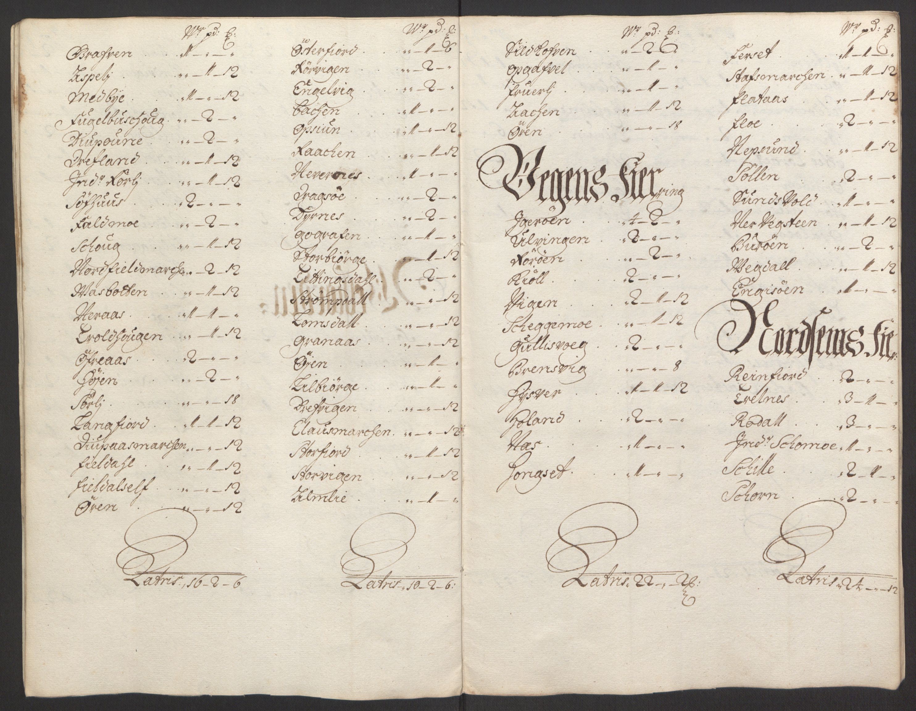 Rentekammeret inntil 1814, Reviderte regnskaper, Fogderegnskap, AV/RA-EA-4092/R65/L4505: Fogderegnskap Helgeland, 1693-1696, p. 371