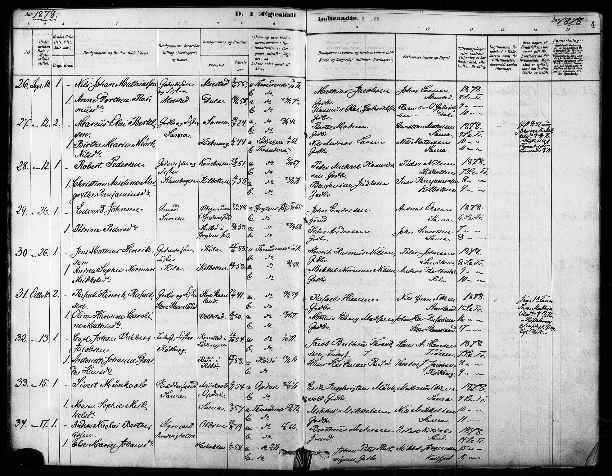 Trondenes sokneprestkontor, SATØ/S-1319/H/Ha/L0015kirke: Parish register (official) no. 15, 1878-1889, p. 4