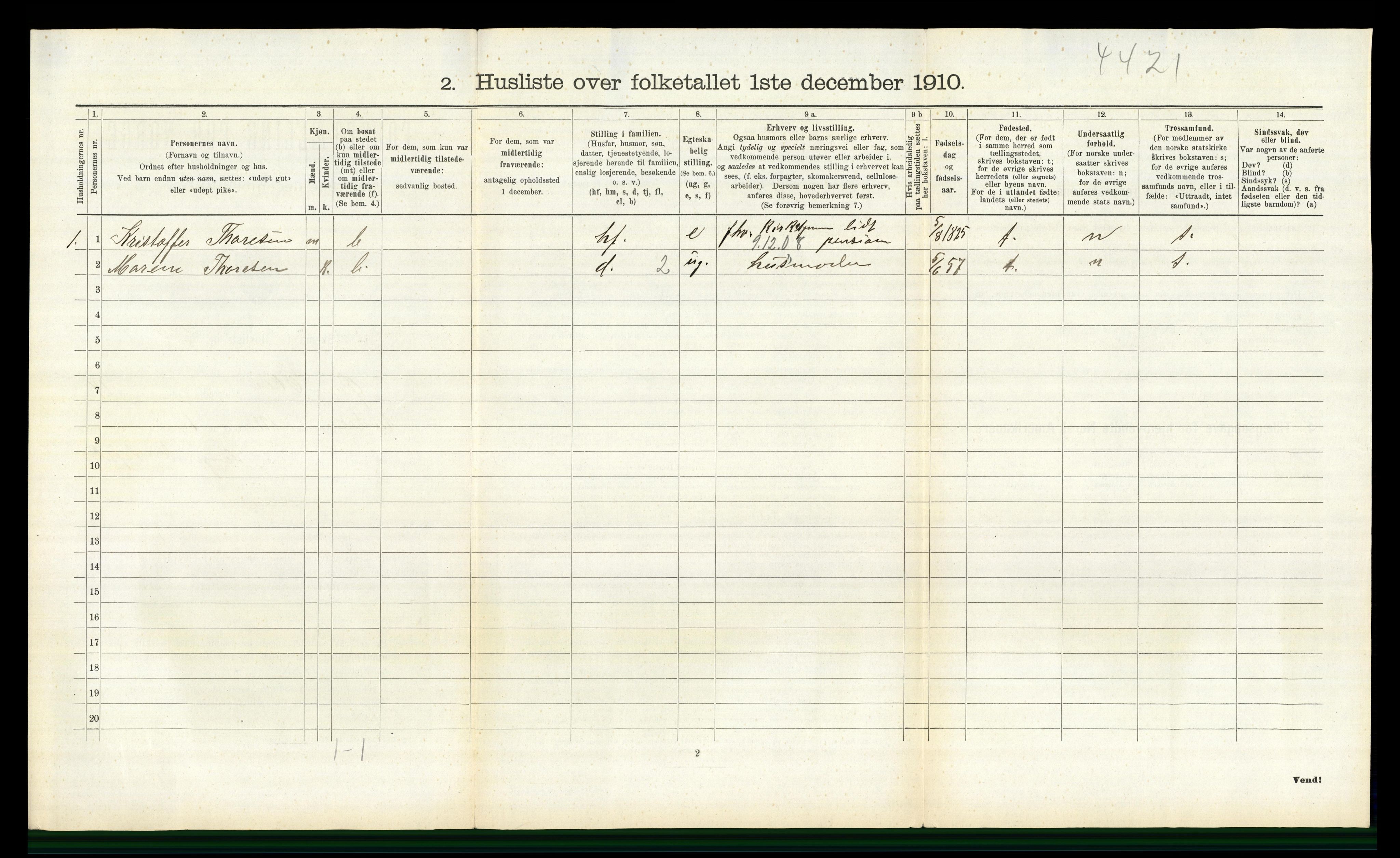 RA, 1910 census for Øvre Eiker, 1910, p. 2080