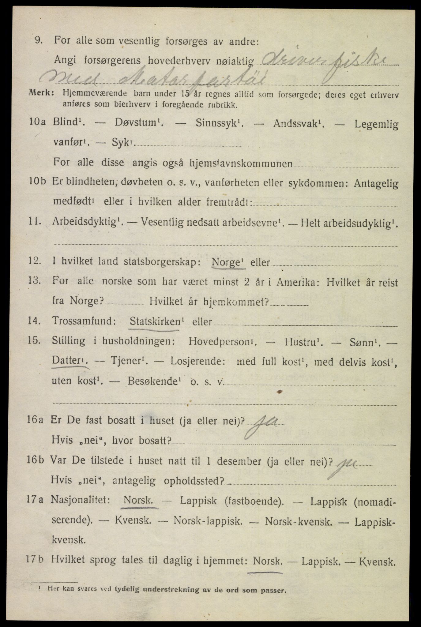 SAT, 1920 census for Hadsel, 1920, p. 20283