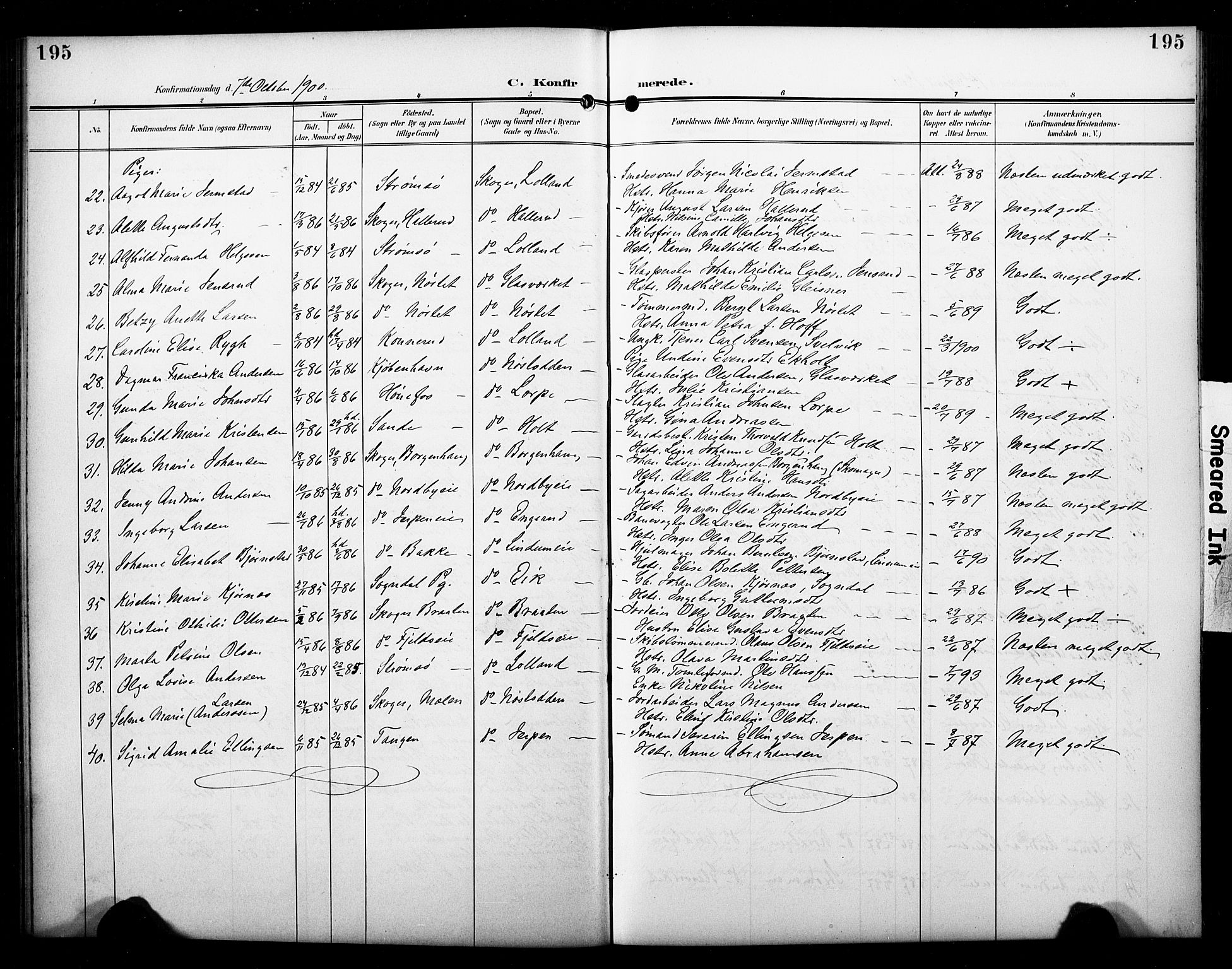 Skoger kirkebøker, AV/SAKO-A-59/G/Ga/L0003: Parish register (copy) no. I 3, 1900-1927, p. 195