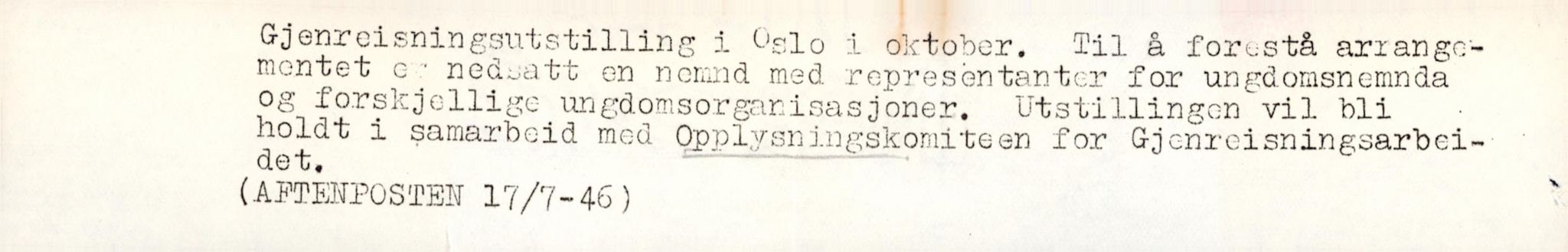 Finnmarkskontorets presse- og opplysningsarkiv , FMFB/A-1198/E/L0003/0005: I Nord-Troms og Finnmark - generelt  / Opplysningskomiteen, 1945-1946