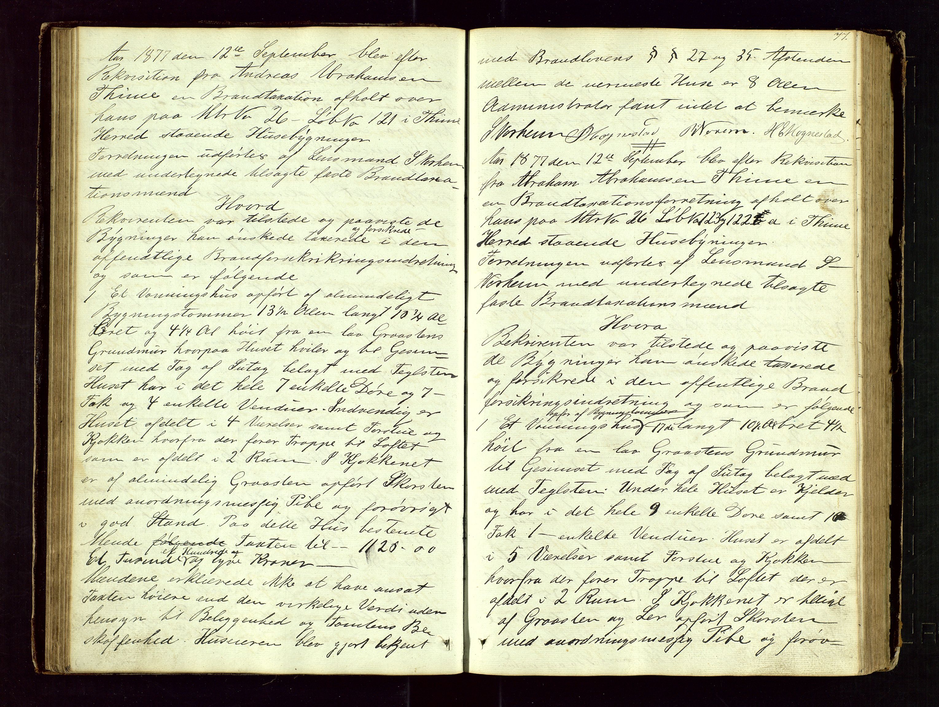 Time lensmannskontor, SAST/A-100420/Goa/L0001: "Brandtaxations-Protocol for Houglands Thinglaug", 1846-1904, p. 76b-77a