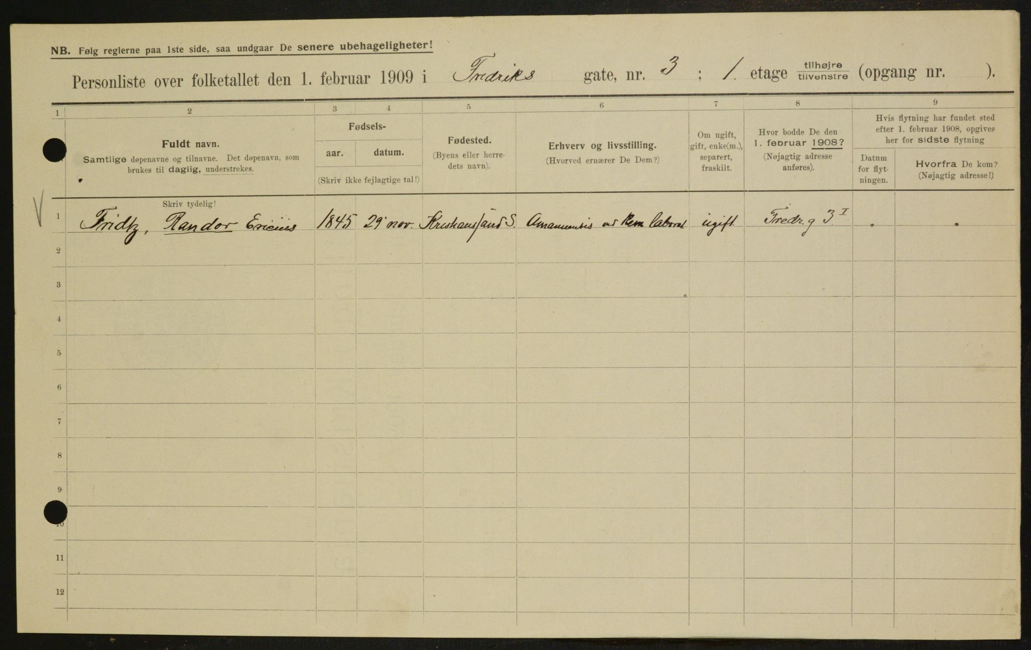 OBA, Municipal Census 1909 for Kristiania, 1909, p. 24098