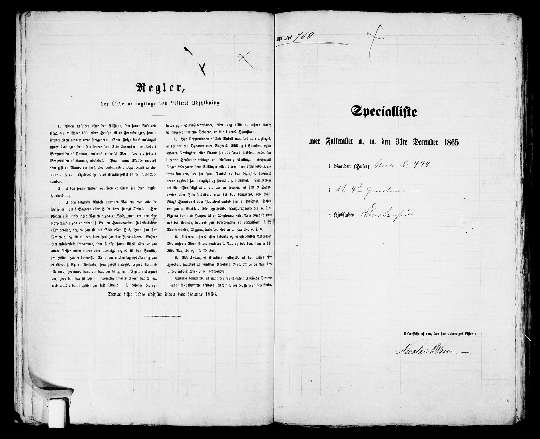 RA, 1865 census for Kristiansand, 1865, p. 1565