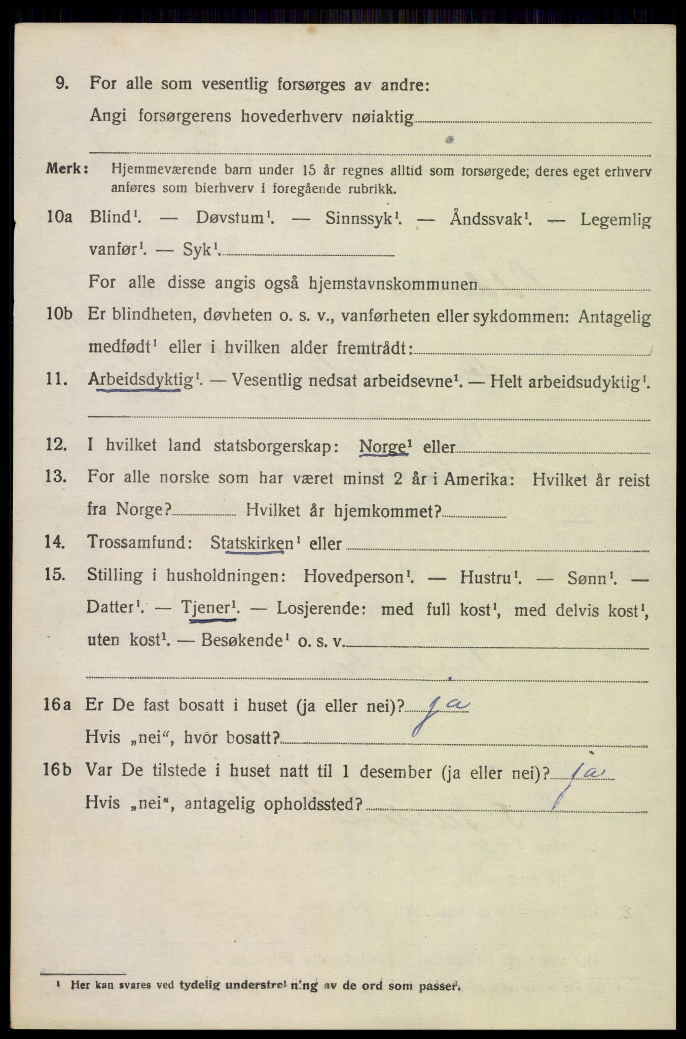 SAK, 1920 census for Oddernes, 1920, p. 9672