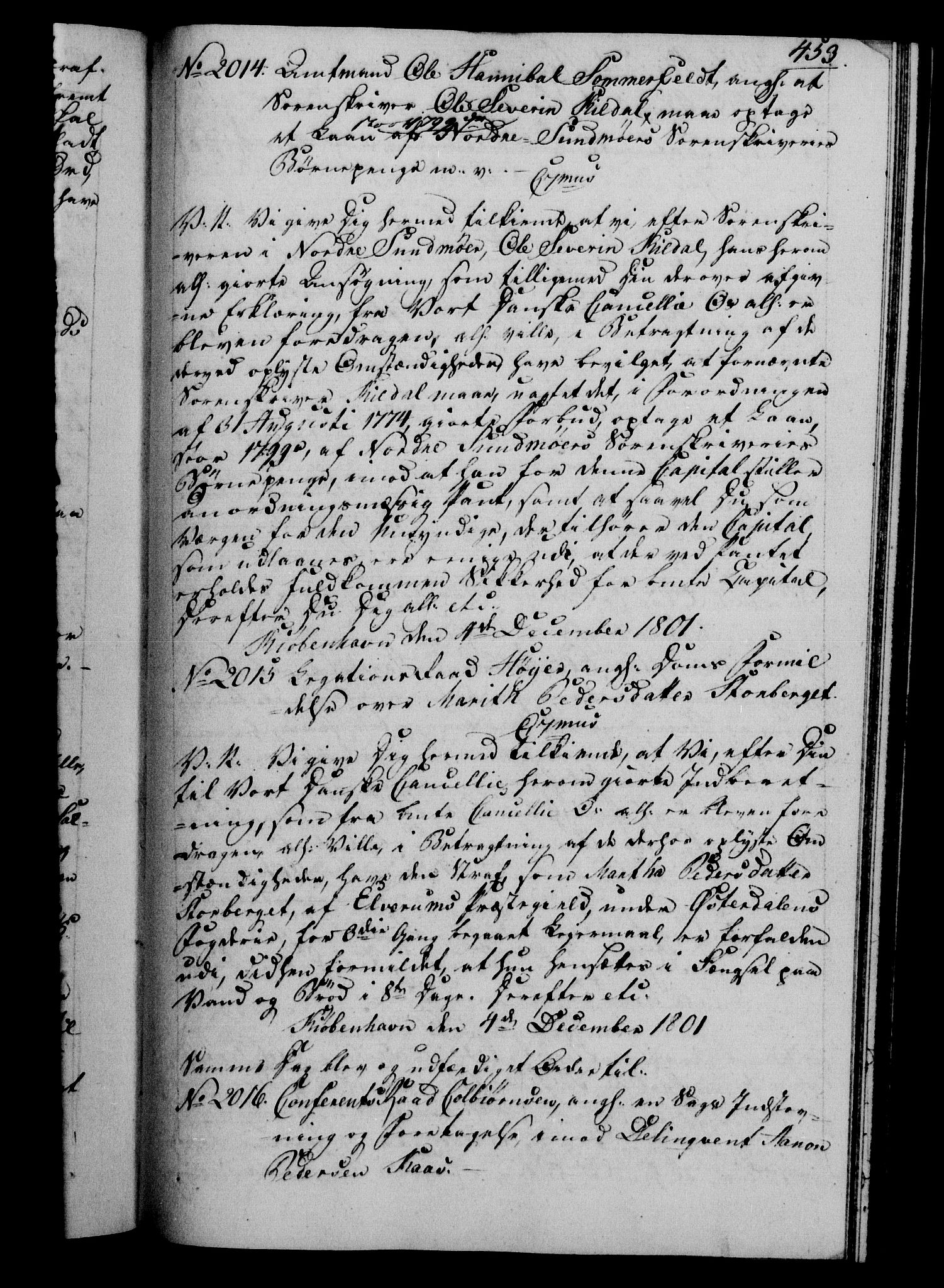 Danske Kanselli 1800-1814, RA/EA-3024/H/Hf/Hfb/Hfba/L0001: Registranter, 1800-1801, p. 453a