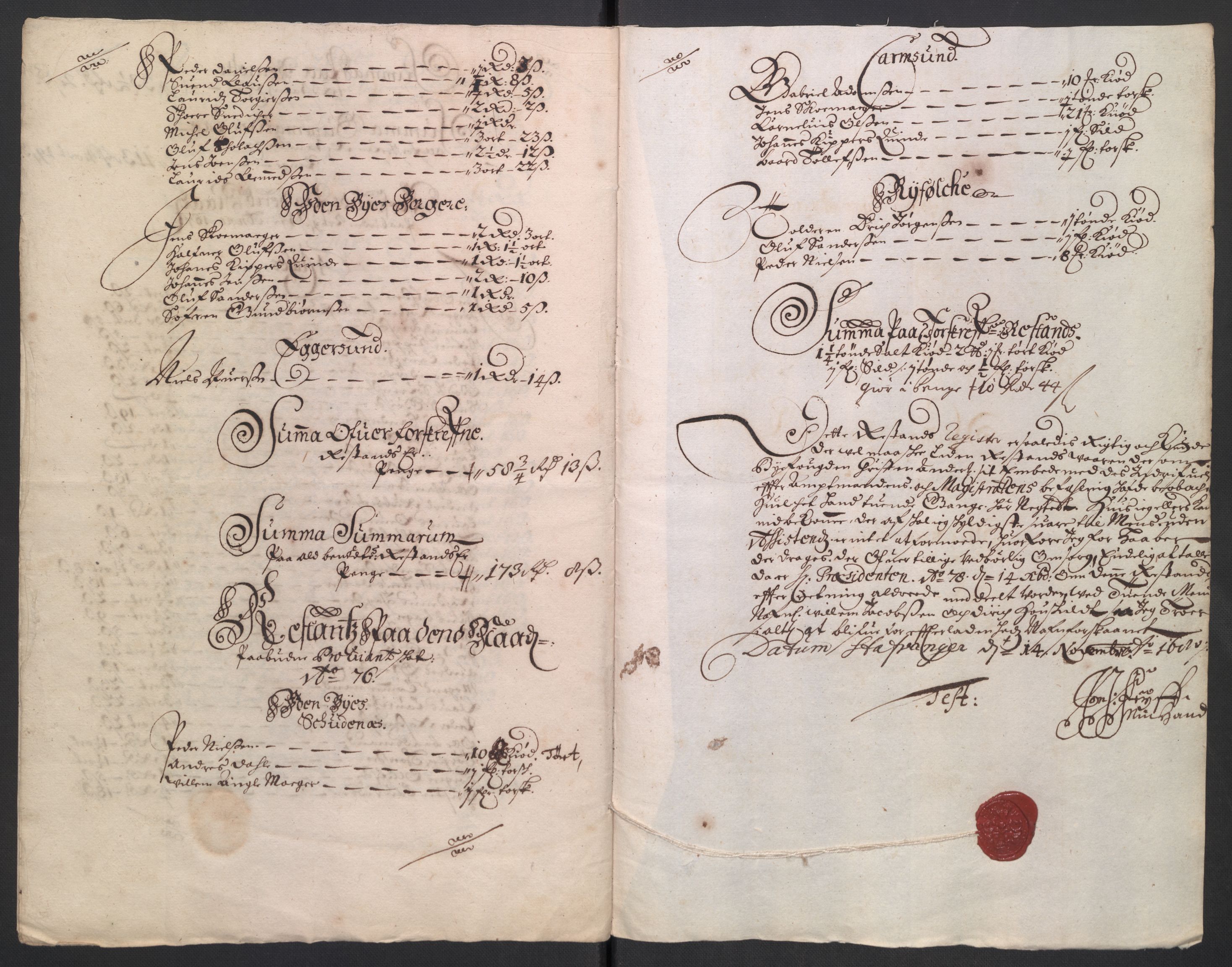 Rentekammeret inntil 1814, Reviderte regnskaper, Byregnskaper, AV/RA-EA-4066/R/Ro/L0300: [O3] Kontribusjonsregnskap, 1661-1678, p. 280