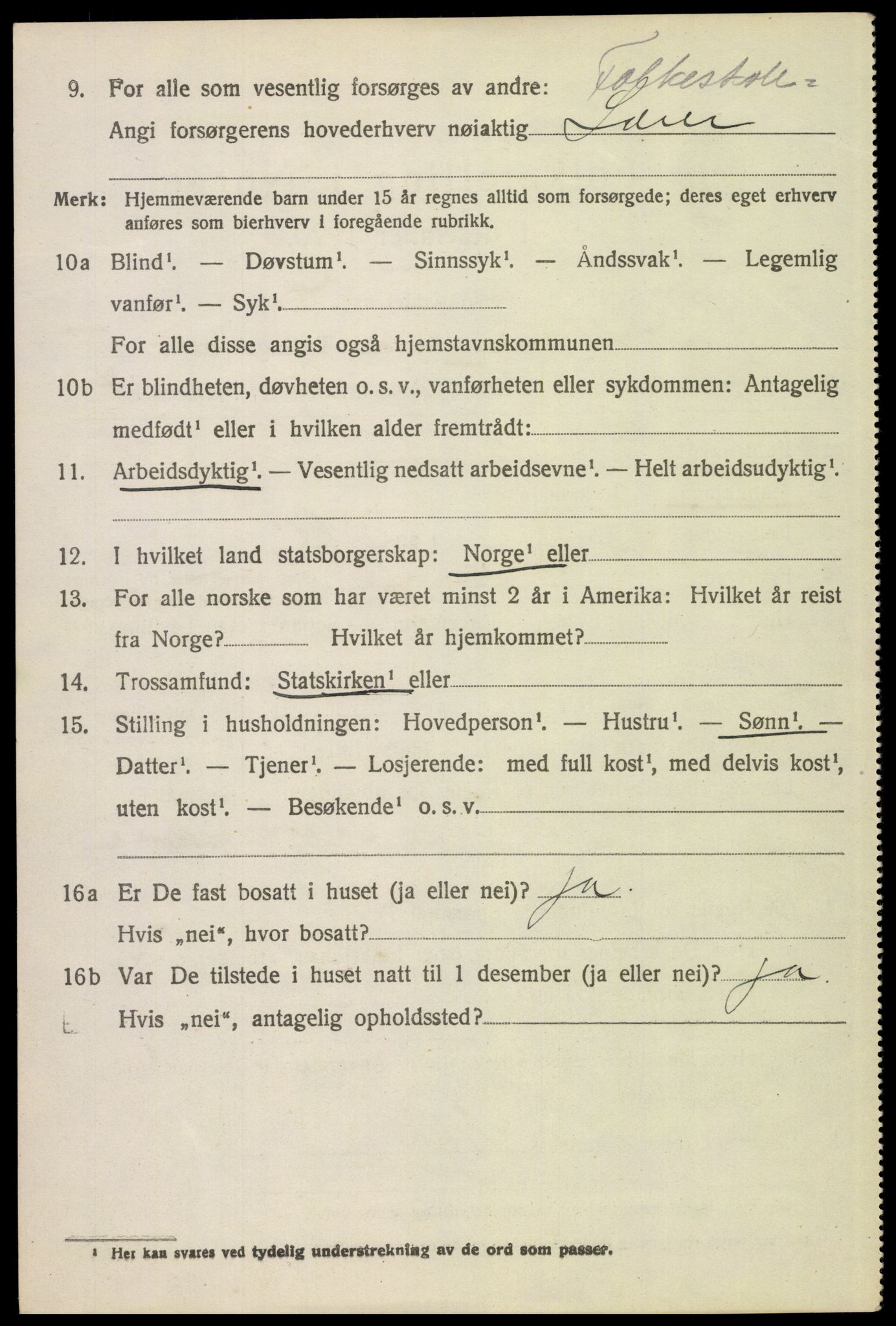 SAH, 1920 census for Kvikne, 1920, p. 2443