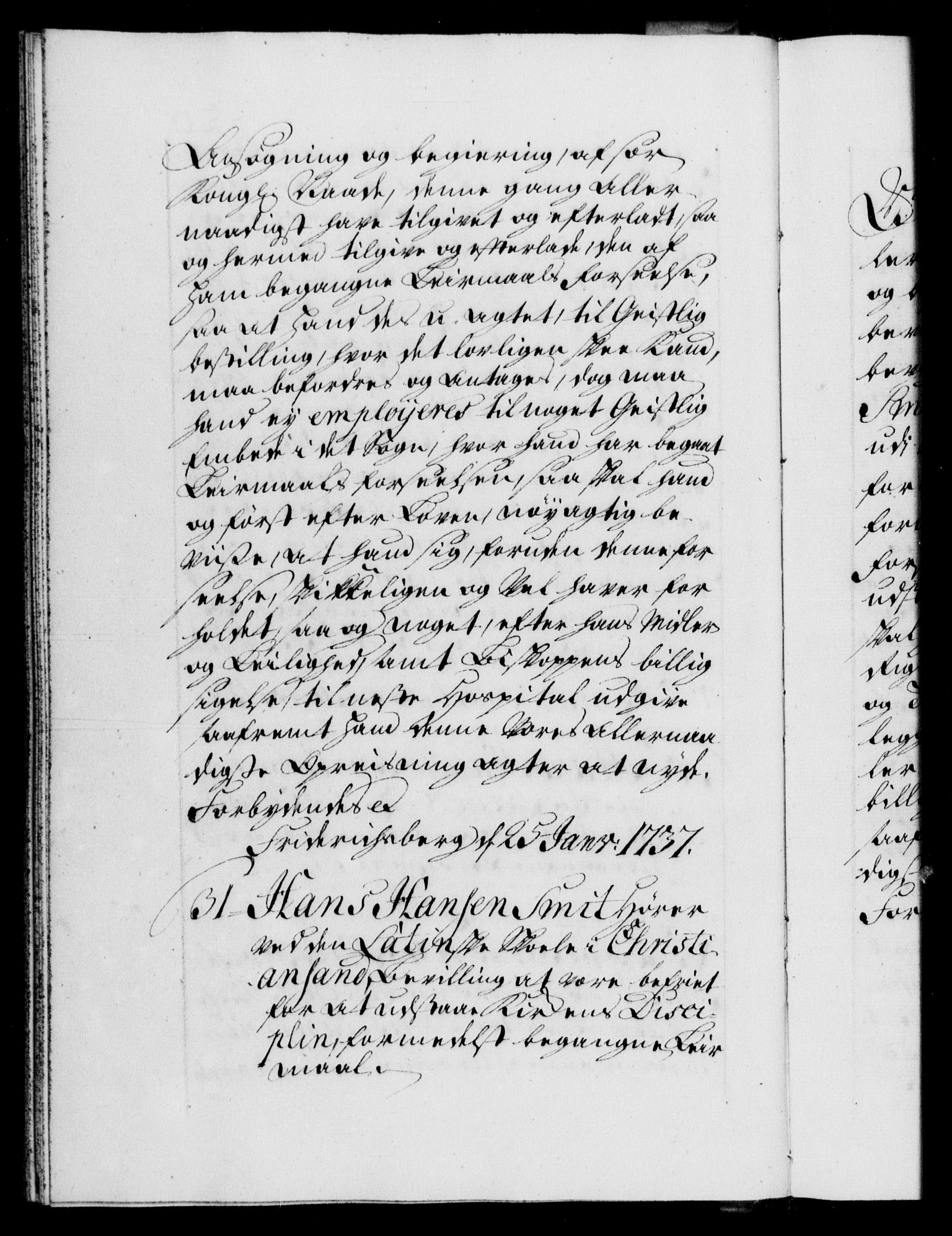 Danske Kanselli 1572-1799, AV/RA-EA-3023/F/Fc/Fca/Fcaa/L0030: Norske registre, 1737-1738, p. 26b