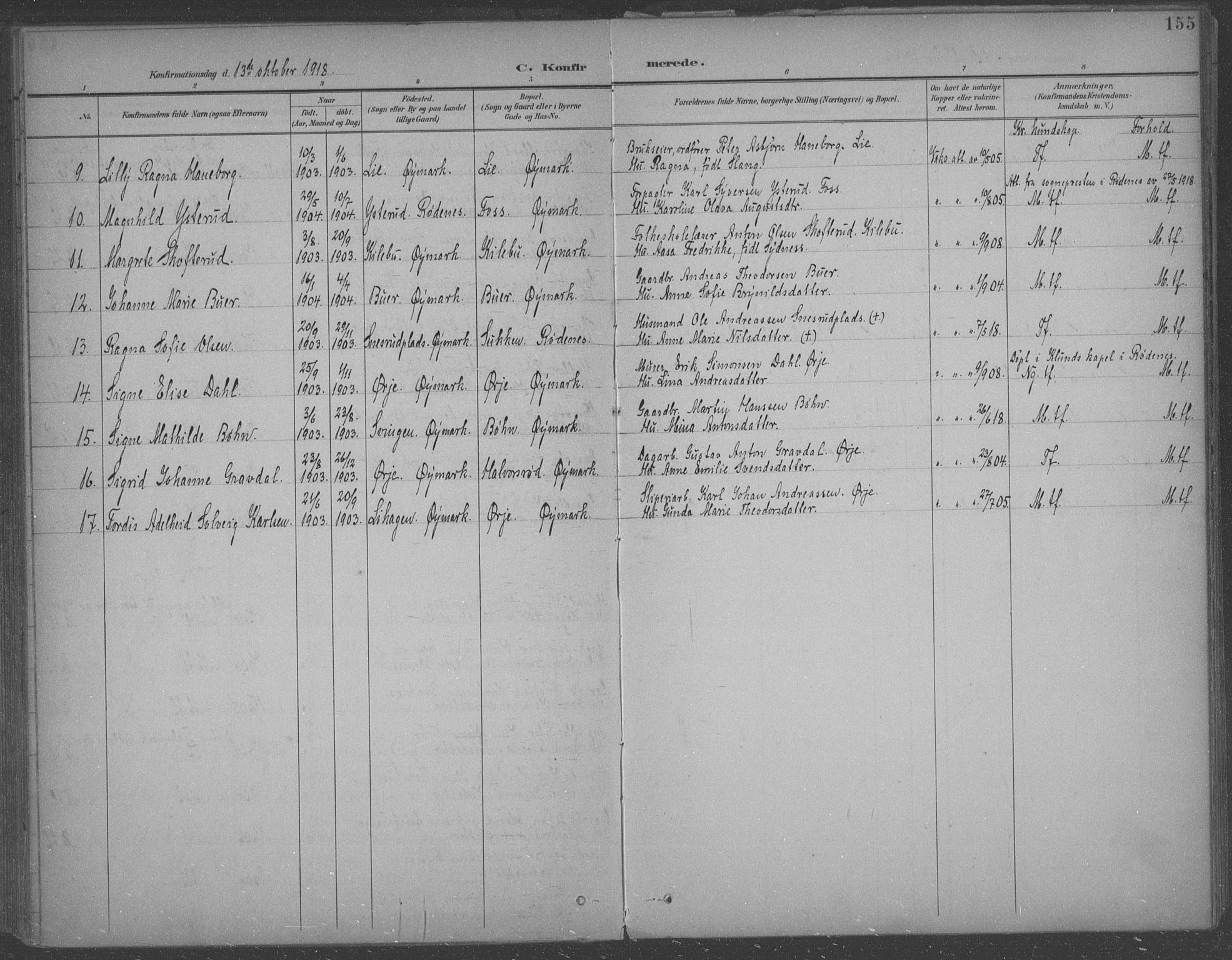 Aremark prestekontor Kirkebøker, AV/SAO-A-10899/F/Fb/L0005: Parish register (official) no. II 5, 1895-1919, p. 155