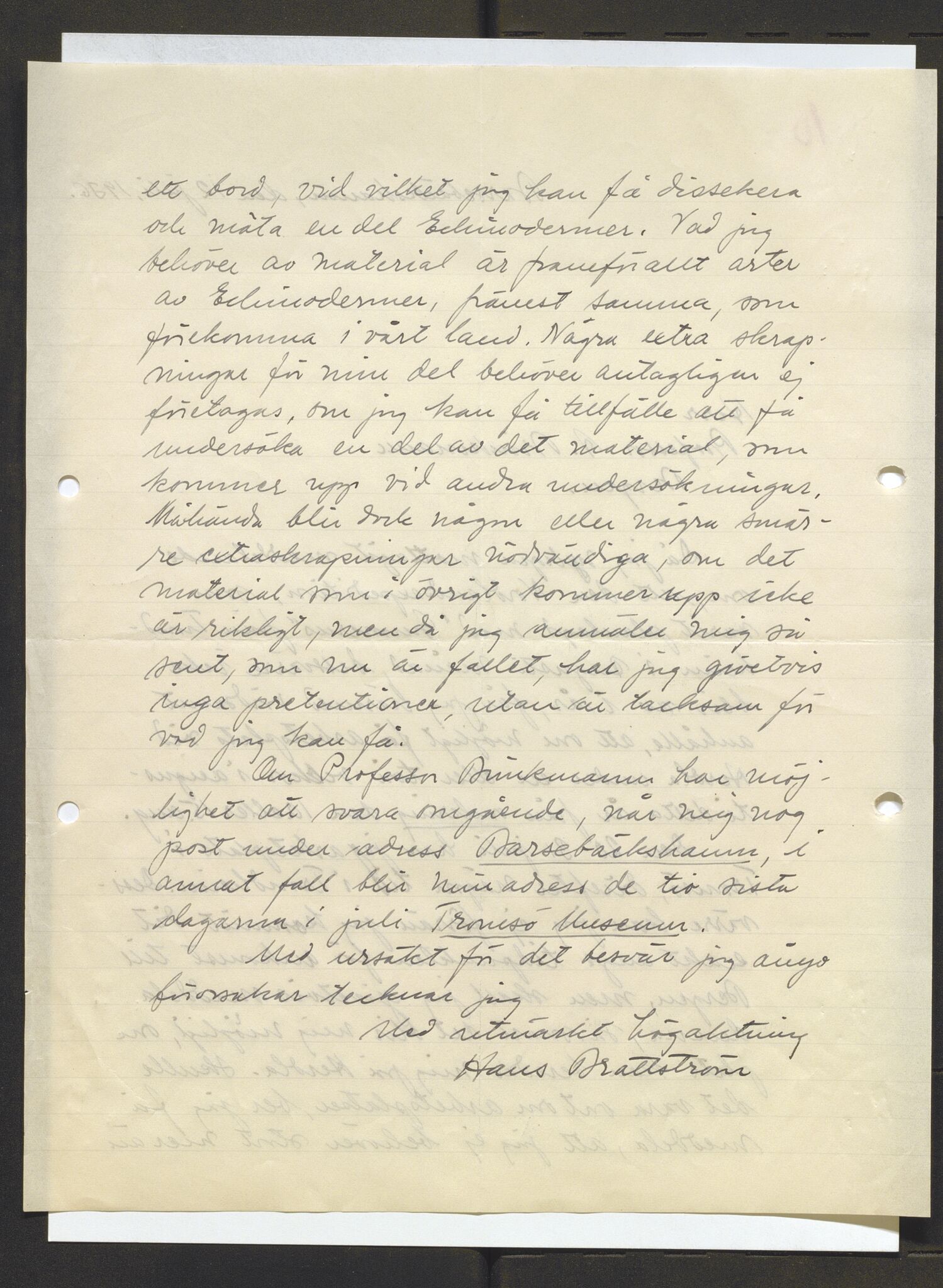 Bergens Museum, AV/SAB-A-17301/13/D/L0002: Korrespondanse , 1928-1940, p. 337