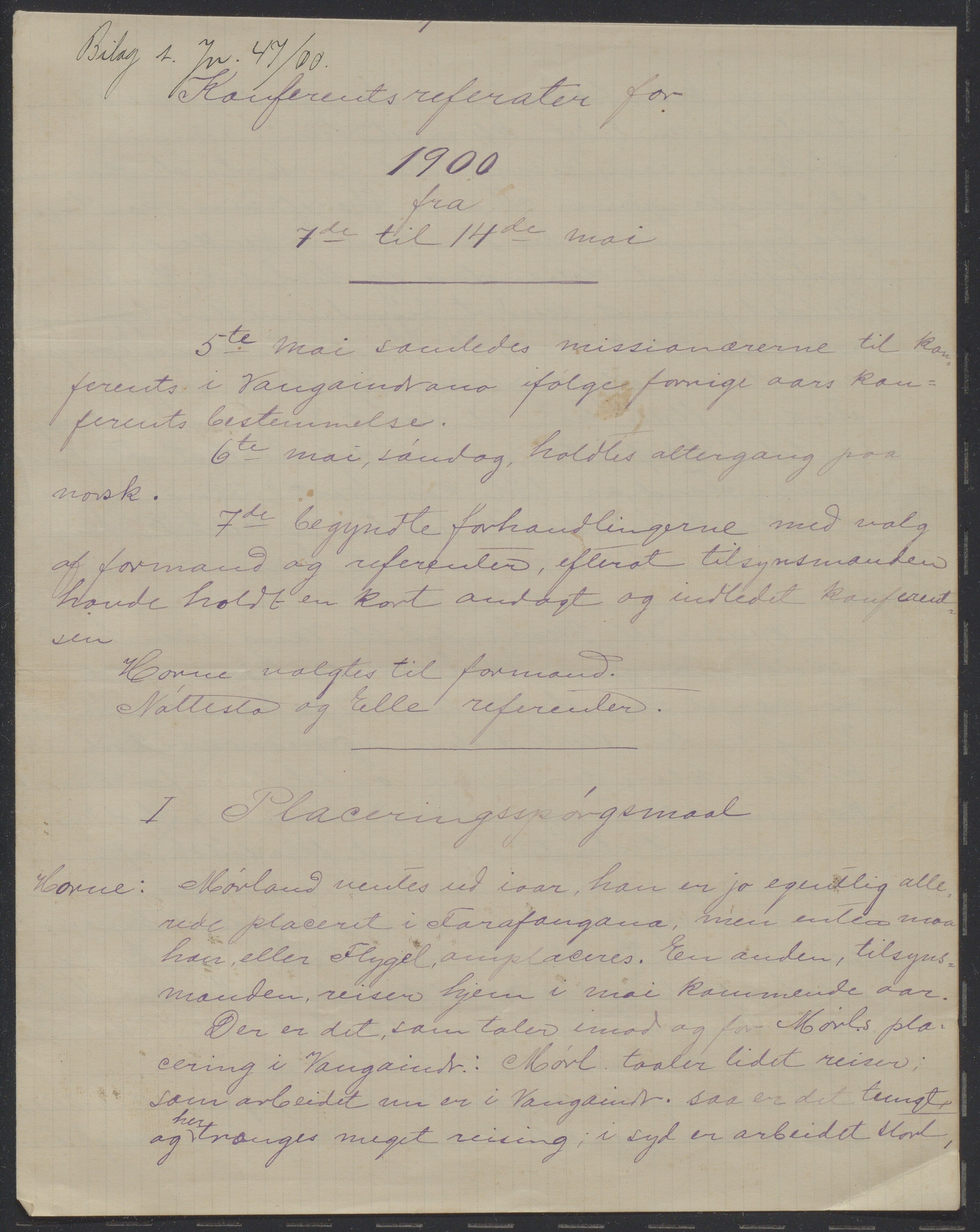Det Norske Misjonsselskap - hovedadministrasjonen, VID/MA-A-1045/D/Da/Daa/L0044/0004: Konferansereferat og årsberetninger / Konferansereferat fra Øst-Madagaskar., 1900