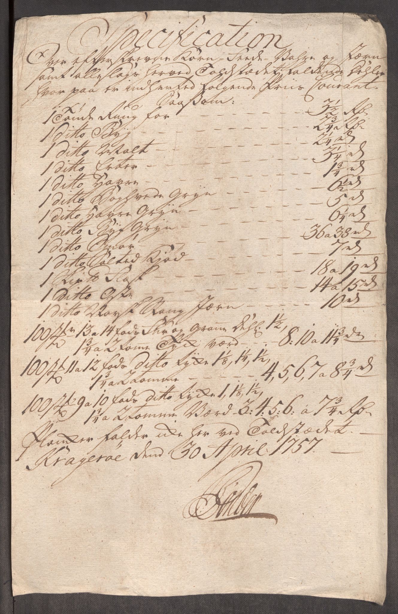 Rentekammeret inntil 1814, Realistisk ordnet avdeling, RA/EA-4070/Oe/L0005: [Ø1]: Priskuranter, 1753-1757, p. 859