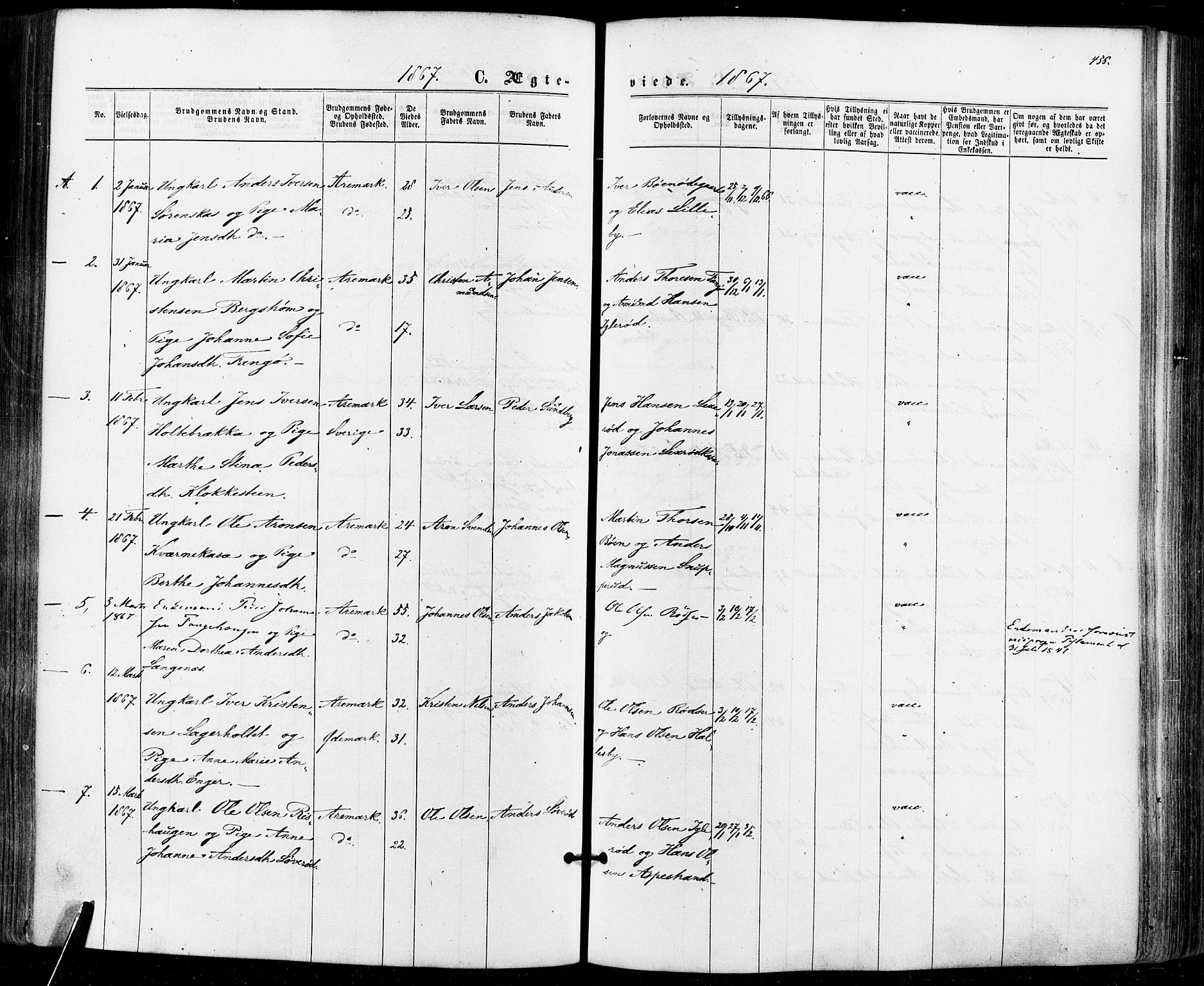 Aremark prestekontor Kirkebøker, SAO/A-10899/F/Fc/L0004: Parish register (official) no. III 4, 1866-1877, p. 455-456