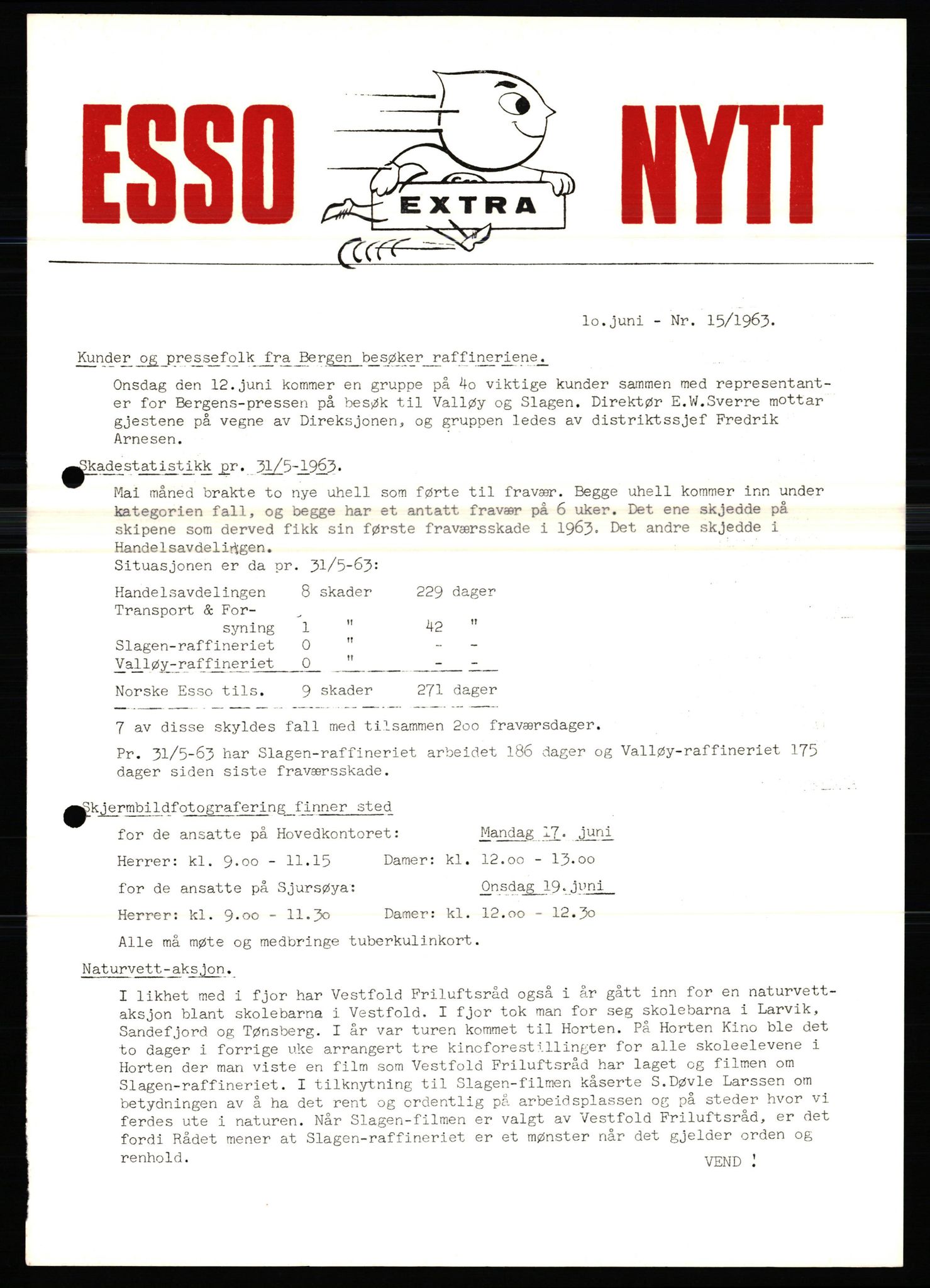 Pa 0982 - Esso Norge A/S, AV/SAST-A-100448/X/Xd/L0004: Esso Extra Nytt, 1963-1976