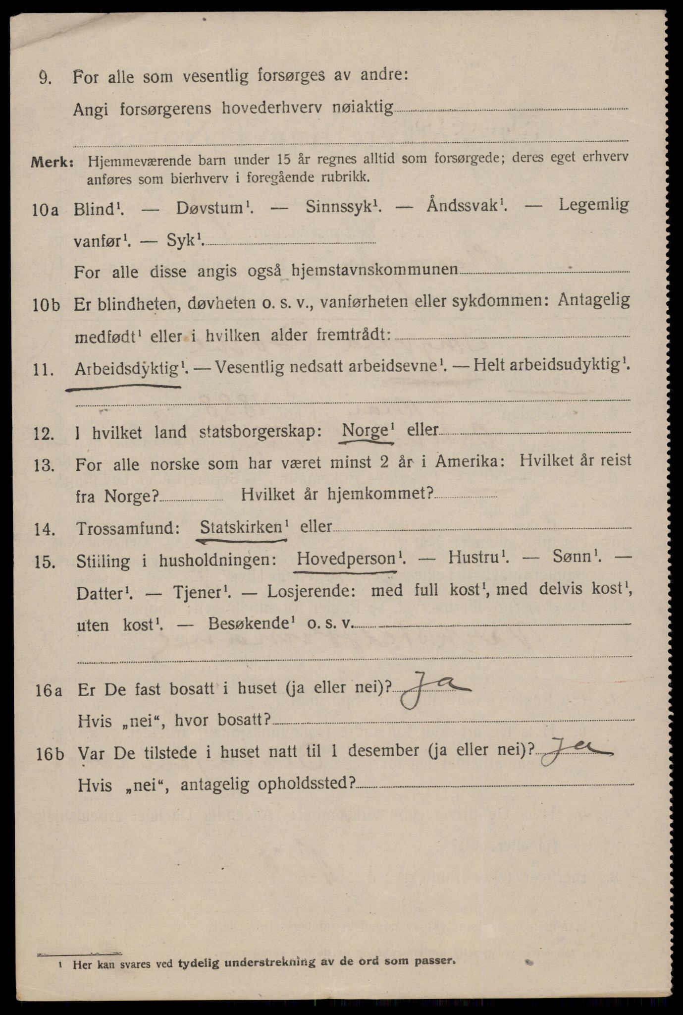 SAST, 1920 census for Stavanger, 1920, p. 110139