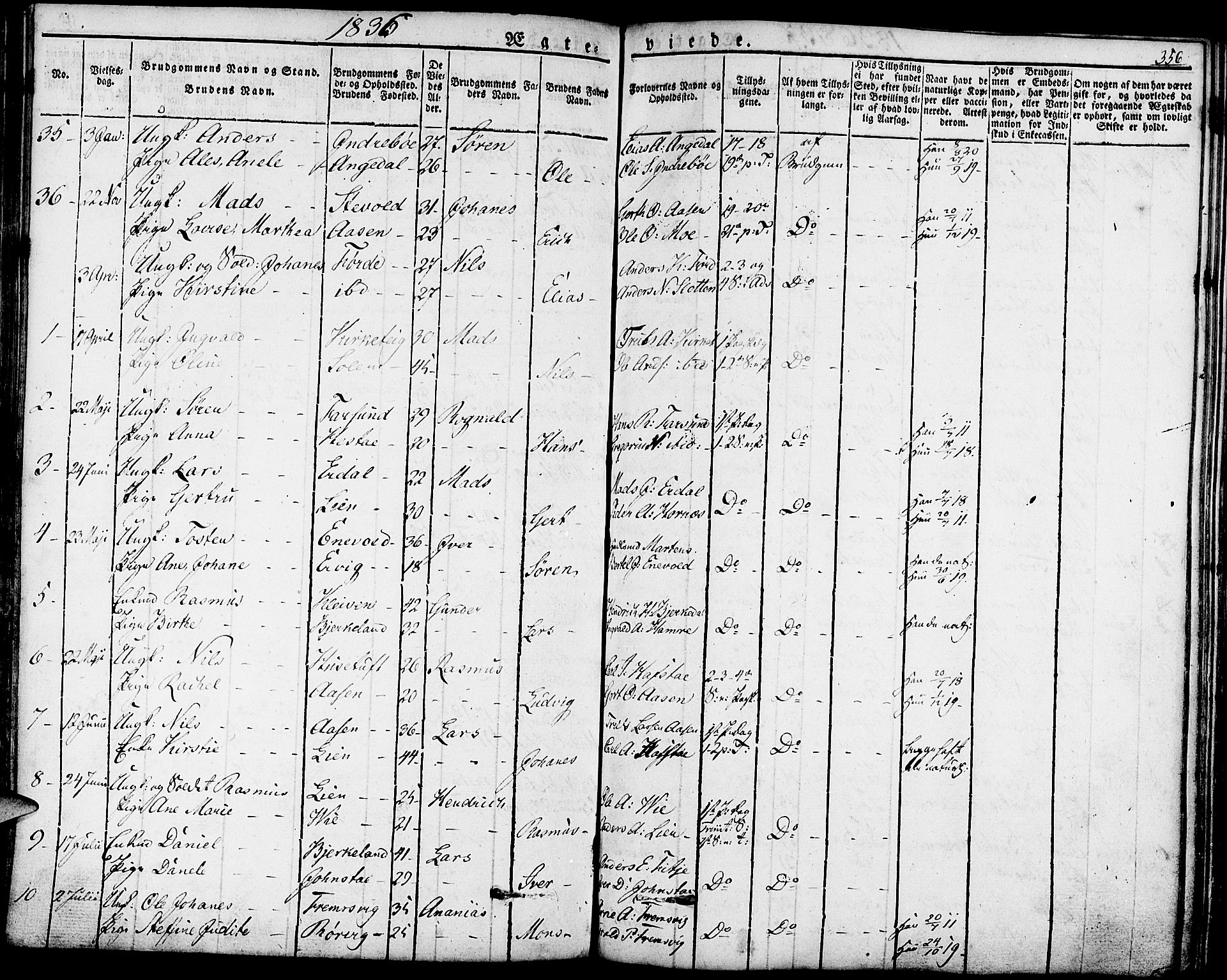 Førde sokneprestembete, SAB/A-79901/H/Haa/Haaa/L0006: Parish register (official) no. A 6, 1821-1842, p. 356