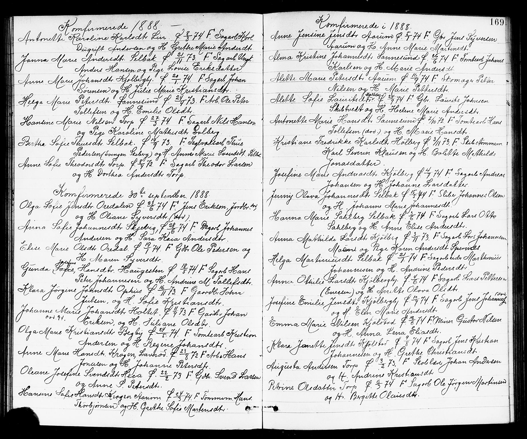 Borge prestekontor Kirkebøker, SAO/A-10903/G/Ga/L0002: Parish register (copy) no. I 2, 1875-1923, p. 169