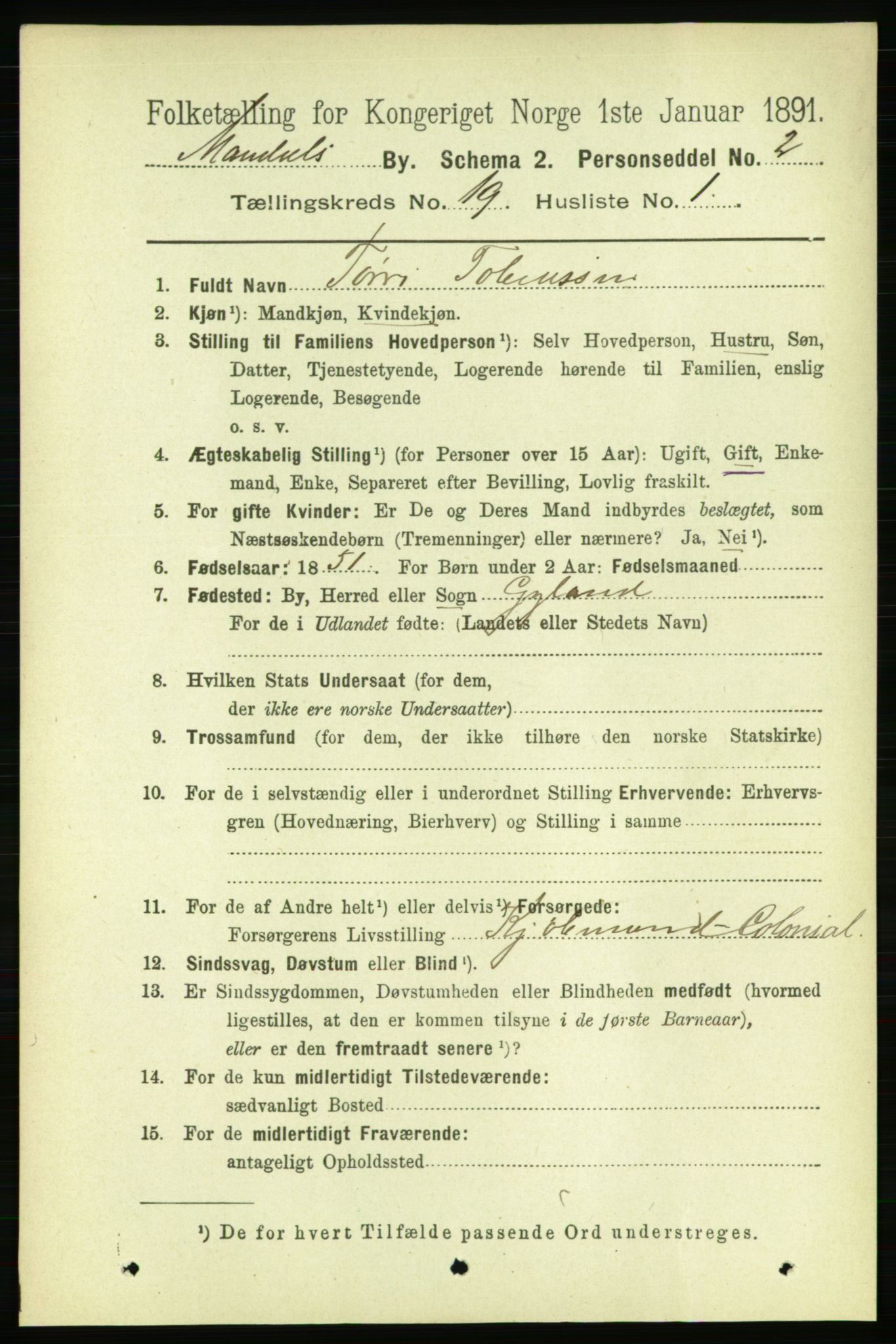 RA, 1891 census for 1002 Mandal, 1891, p. 3816