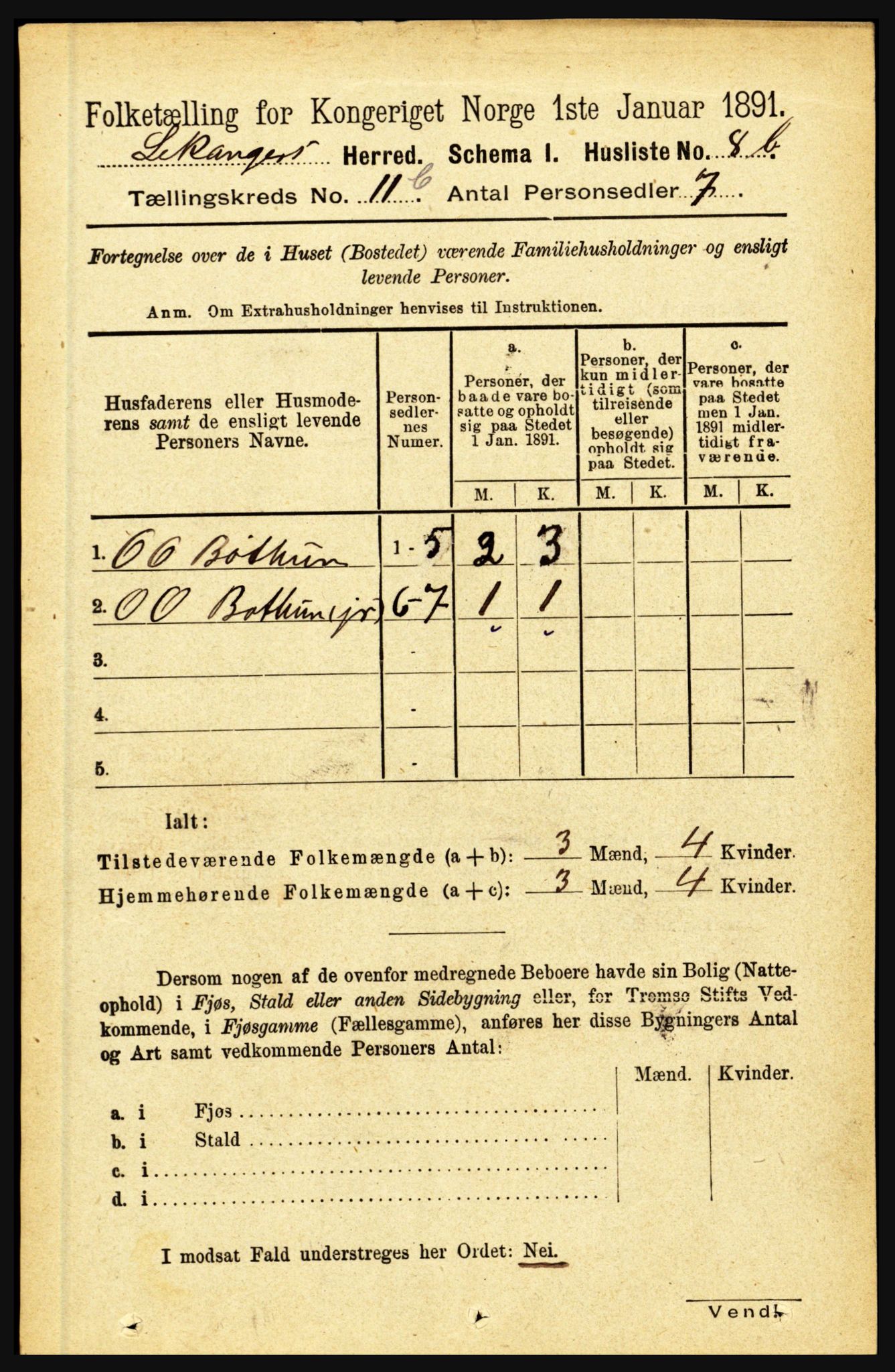 RA, 1891 census for 1419 Leikanger, 1891, p. 2152