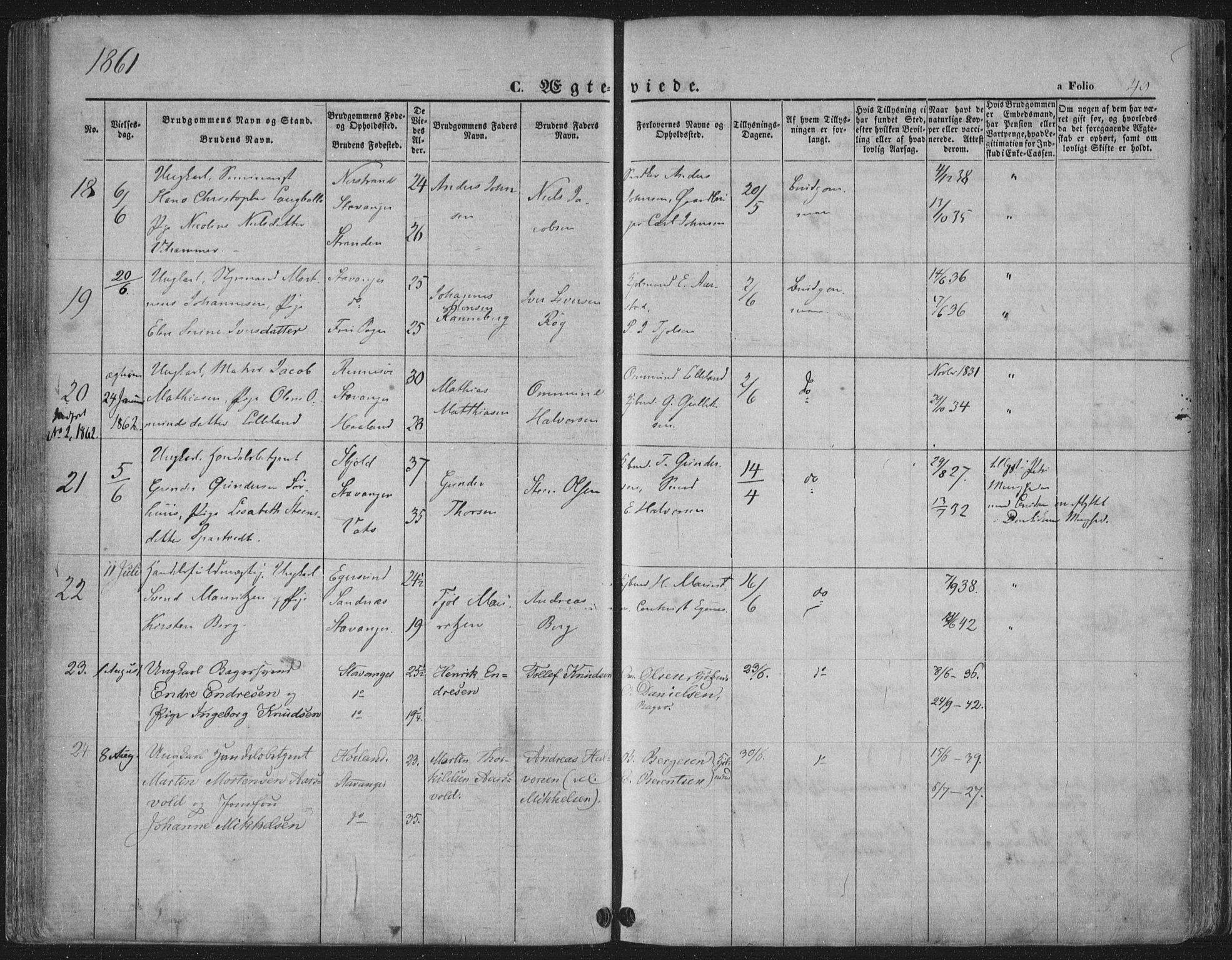 Domkirken sokneprestkontor, AV/SAST-A-101812/001/30/30BA/L0019: Parish register (official) no. A 18, 1857-1877, p. 49