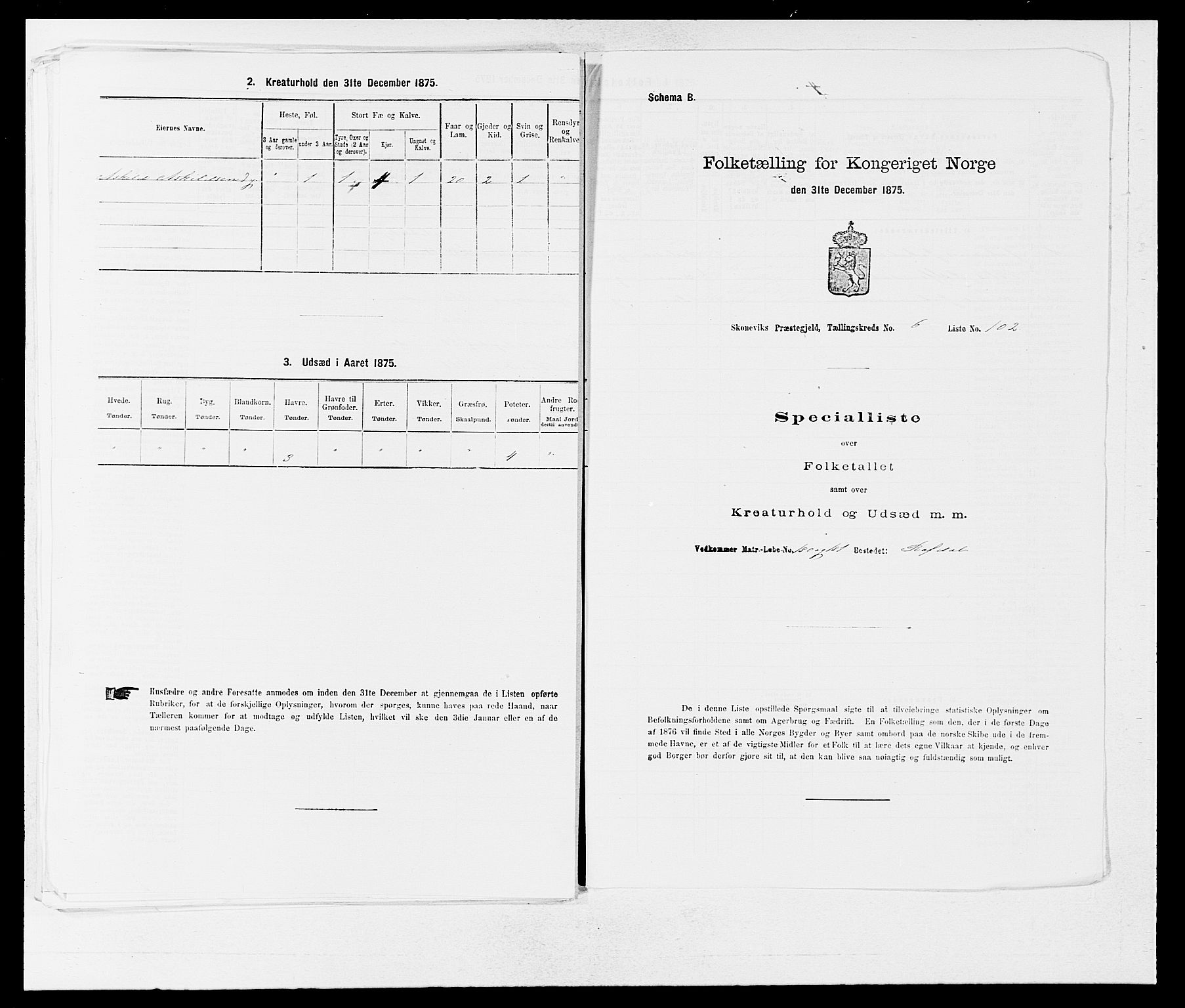 SAB, 1875 census for 1212P Skånevik, 1875, p. 776