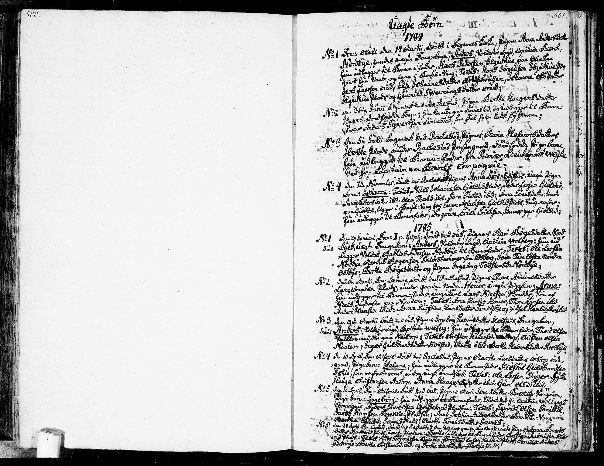 Rakkestad prestekontor Kirkebøker, SAO/A-2008/F/Fa/L0005: Parish register (official) no. I 5, 1784-1814, p. 500-501