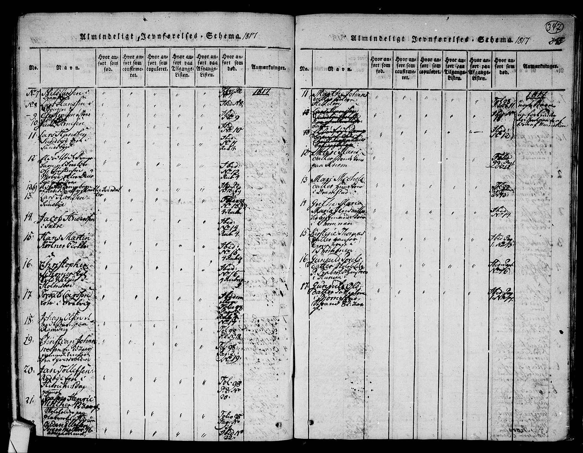 Hurum kirkebøker, AV/SAKO-A-229/F/Fa/L0009: Parish register (official) no. 9, 1816-1826, p. 347