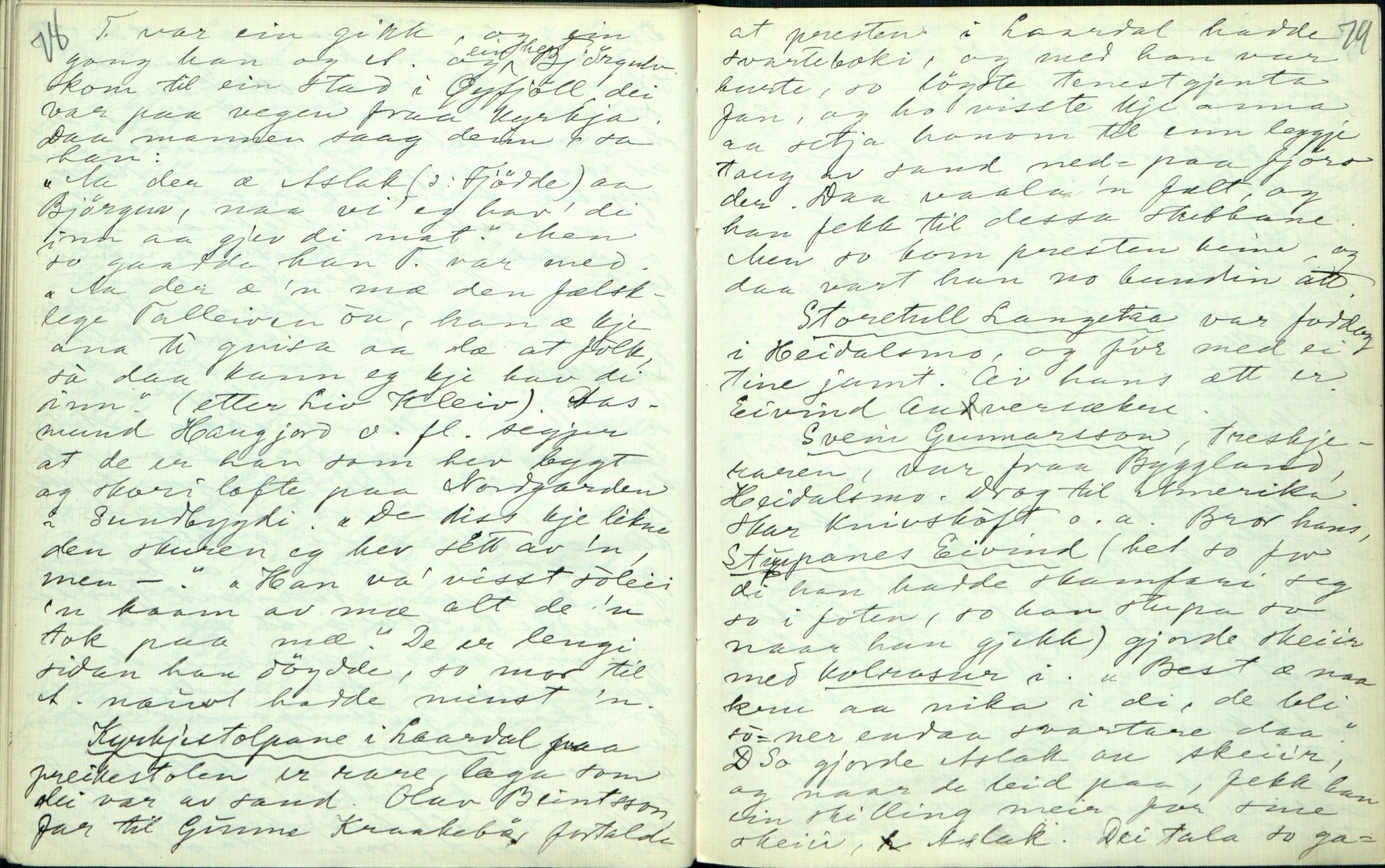 Rikard Berge, TEMU/TGM-A-1003/F/L0003/0008: 061-100 Innholdslister / 67 Segnir, visur, stev o.a., 1907-1909, p. 78-79