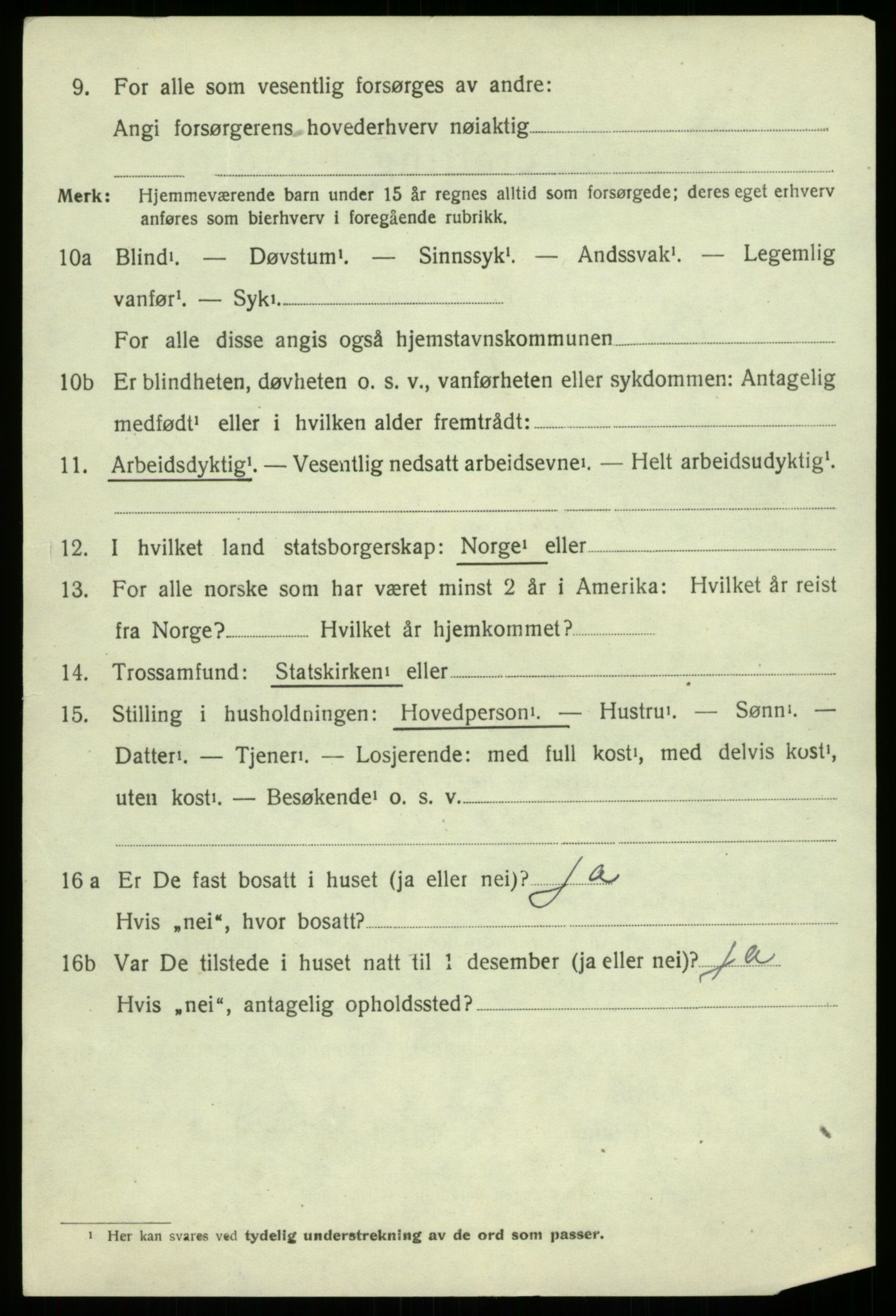 SAB, 1920 census for Os, 1920, p. 2585
