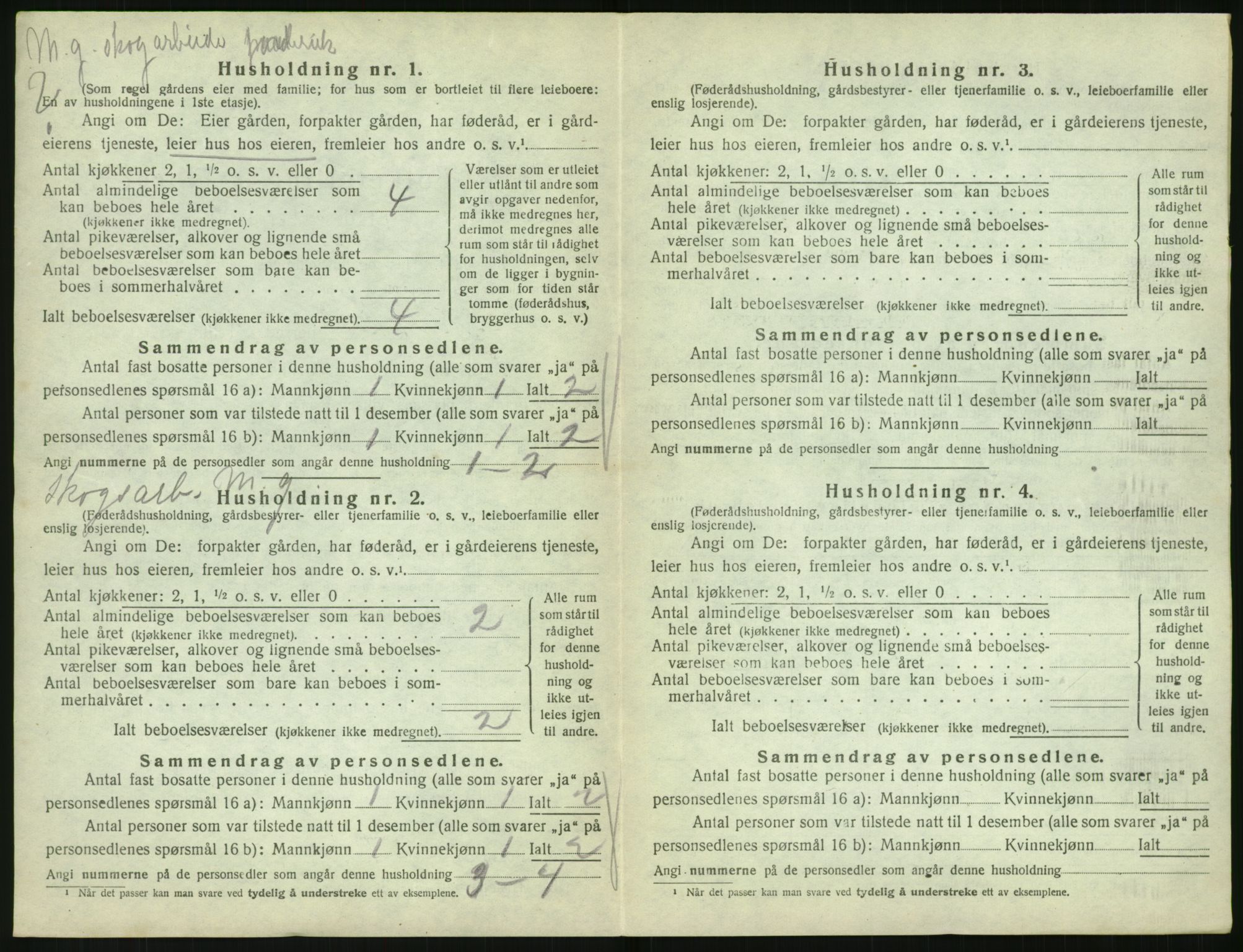 SAK, 1920 census for Vegårshei, 1920, p. 137