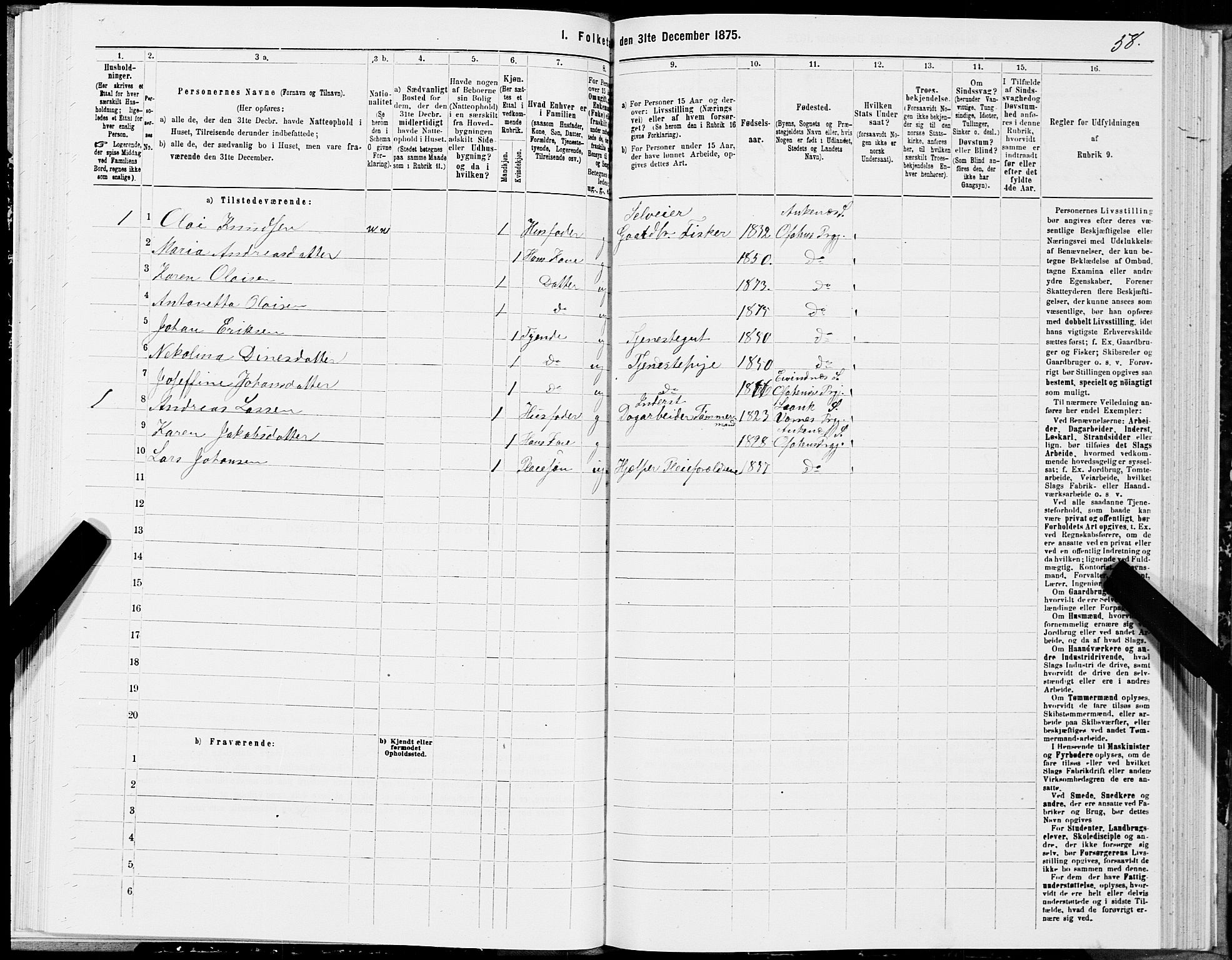 SAT, 1875 census for 1853P Ofoten, 1875, p. 2058