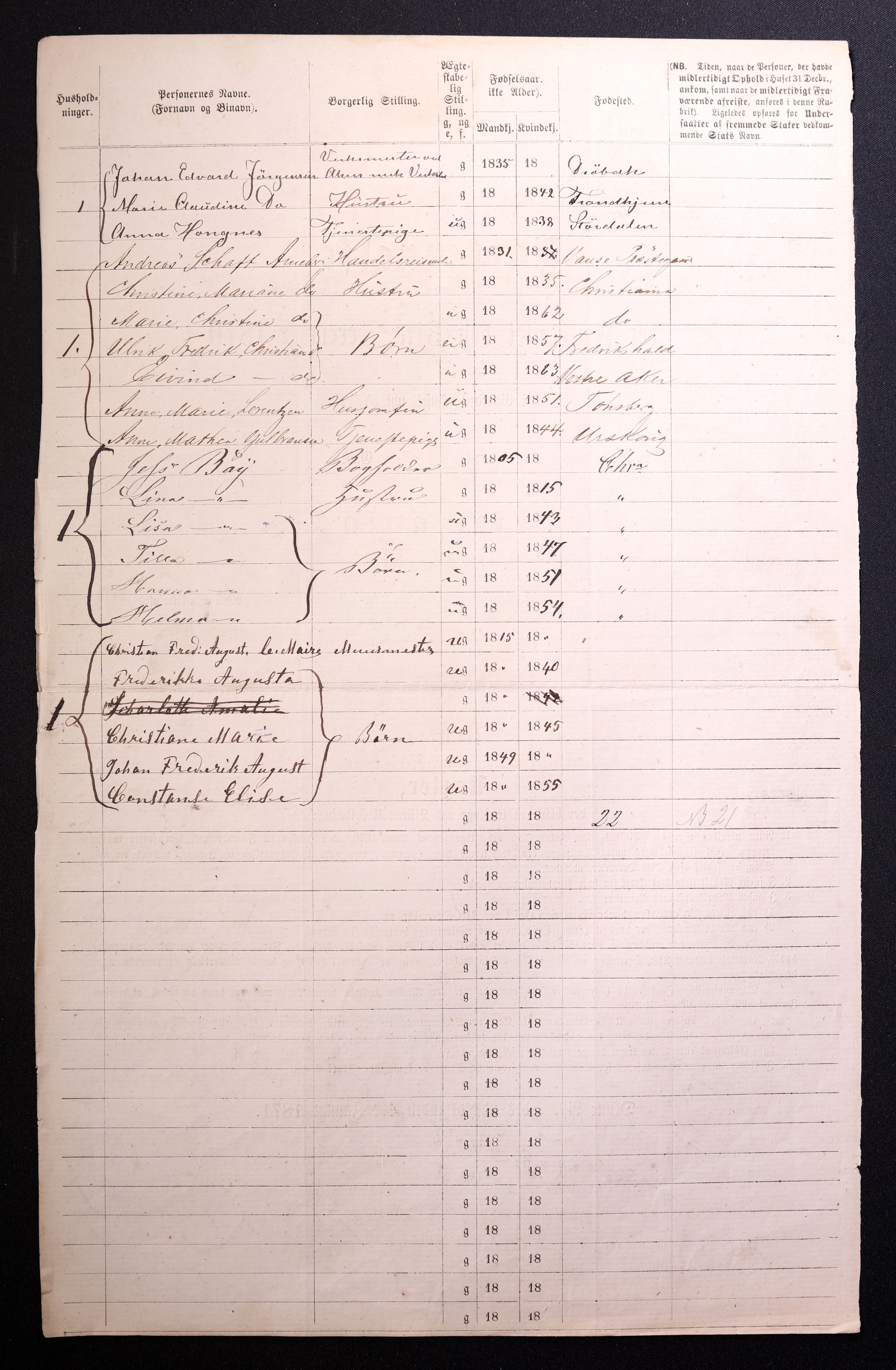 RA, 1870 census for 0301 Kristiania, 1870, p. 1310