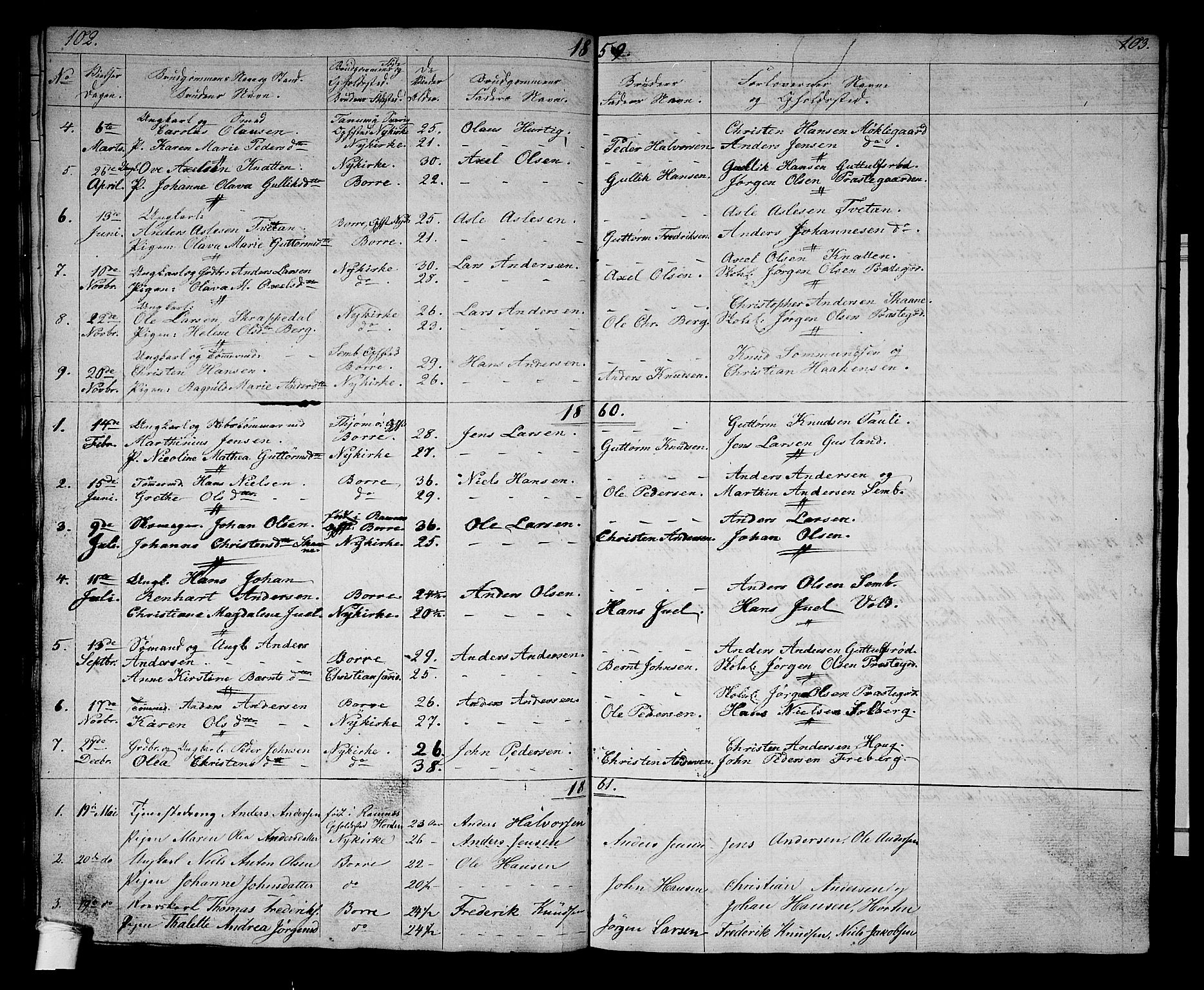 Borre kirkebøker, AV/SAKO-A-338/G/Gb/L0001: Parish register (copy) no. II 1, 1842-1877, p. 104-105