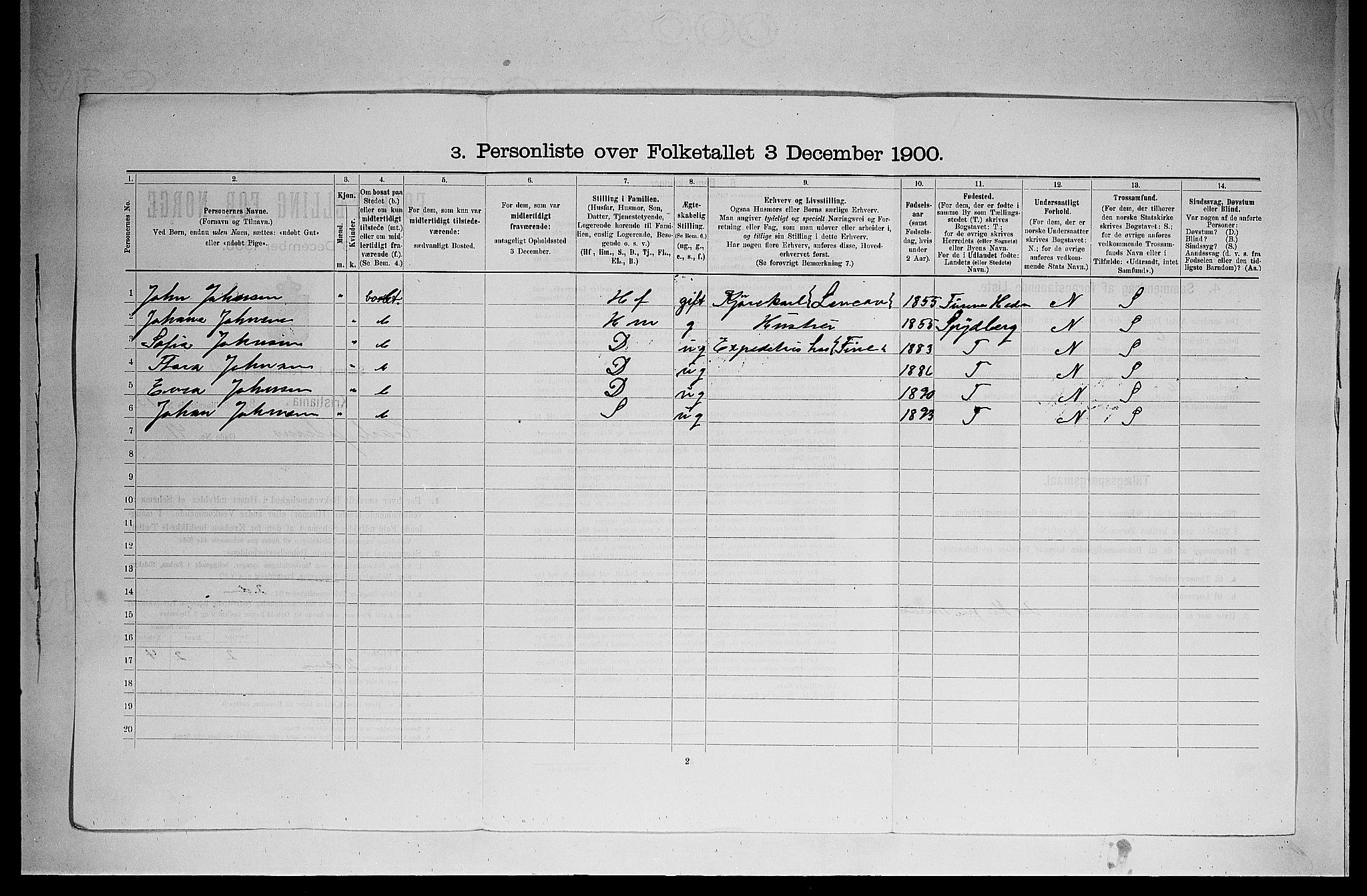 SAO, 1900 census for Kristiania, 1900, p. 11525