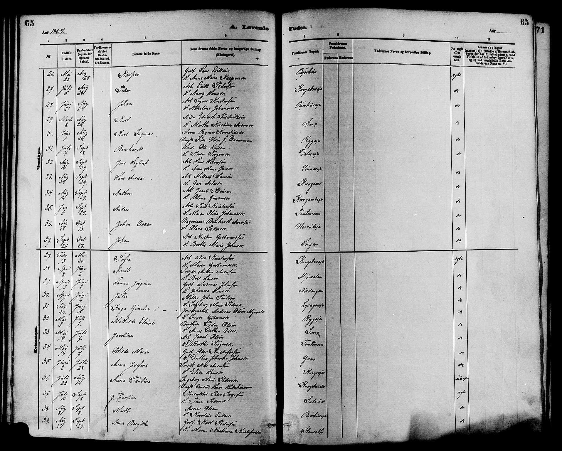 Nedre Eiker kirkebøker, SAKO/A-612/F/Fa/L0001: Parish register (official) no. 1, 1853-1877, p. 65