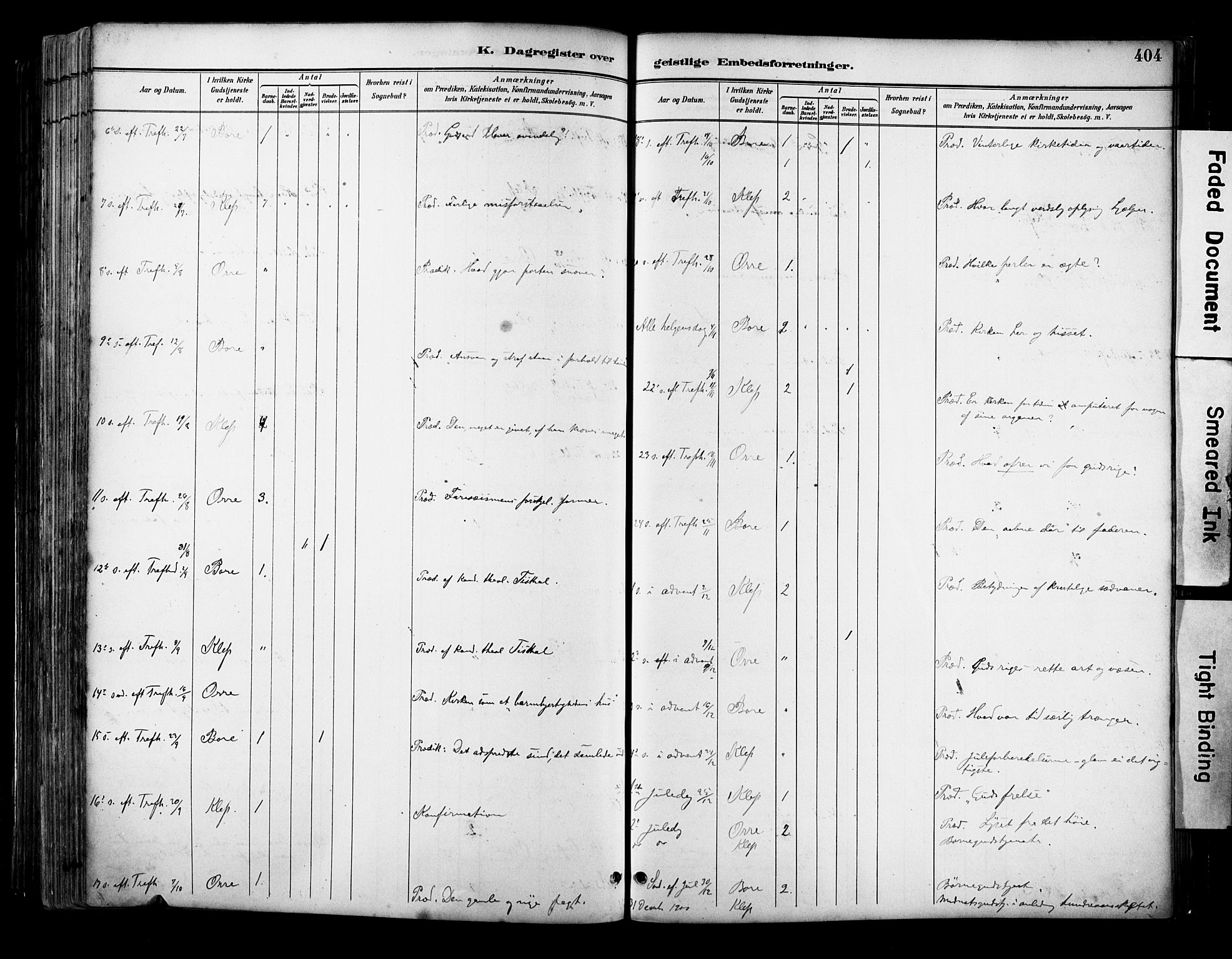 Klepp sokneprestkontor, SAST/A-101803/001/3/30BA/L0009: Parish register (official) no. A 7, 1886-1915, p. 404