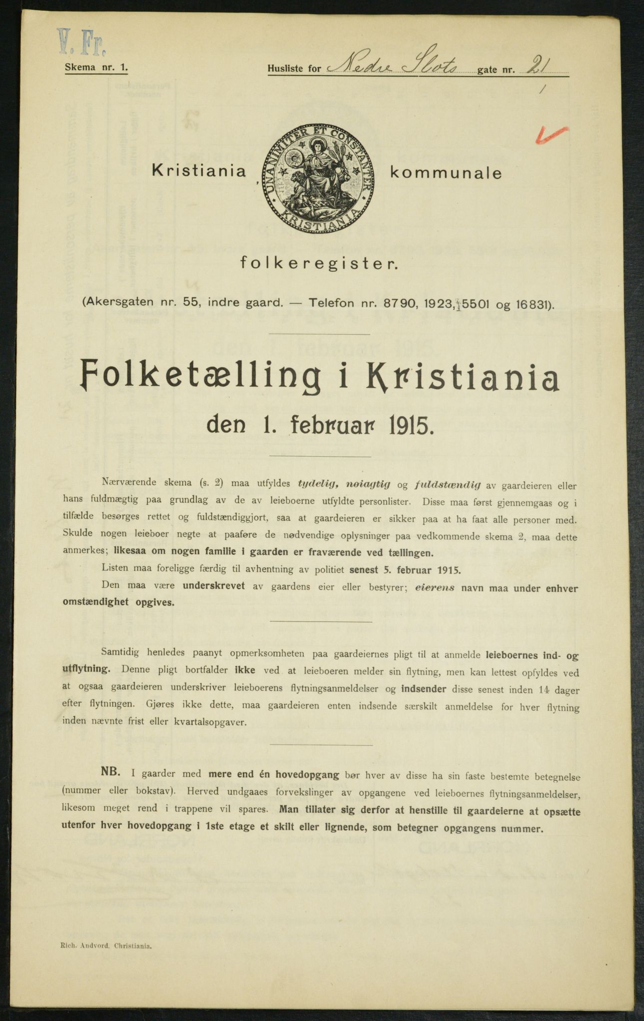 OBA, Municipal Census 1915 for Kristiania, 1915, p. 68948