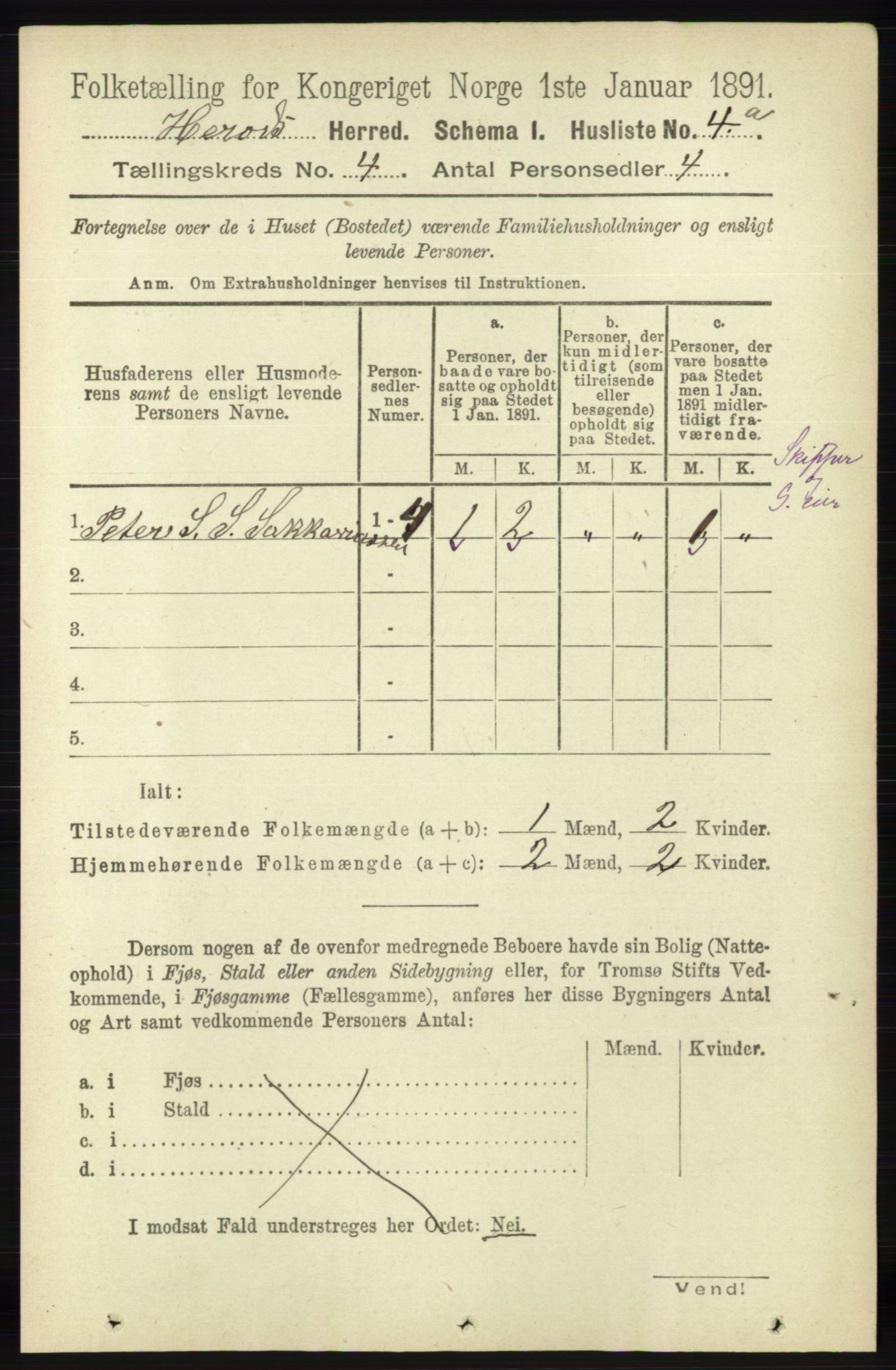 RA, 1891 census for 1039 Herad, 1891, p. 1347