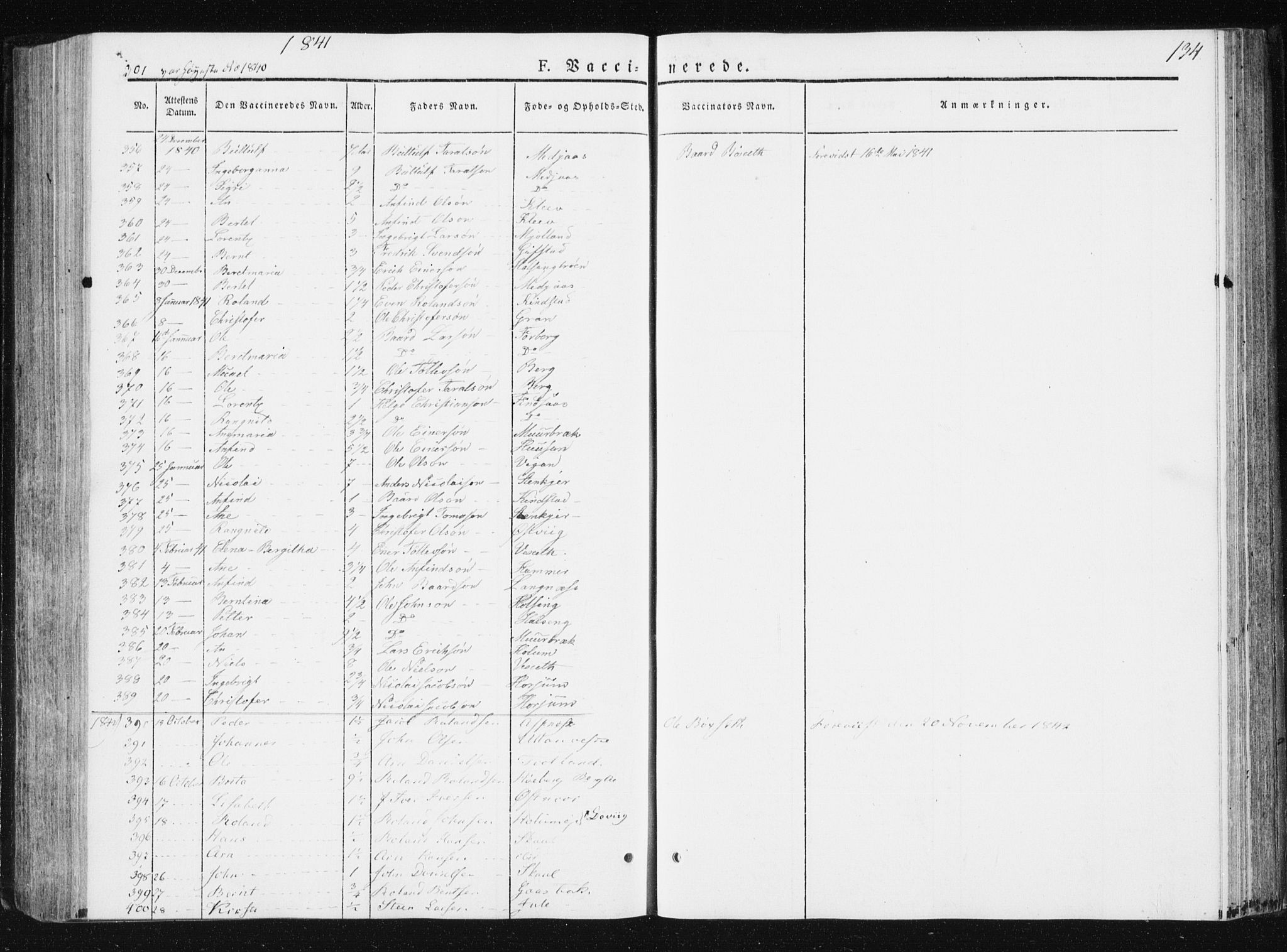 Ministerialprotokoller, klokkerbøker og fødselsregistre - Nord-Trøndelag, SAT/A-1458/749/L0470: Parish register (official) no. 749A04, 1834-1853, p. 134