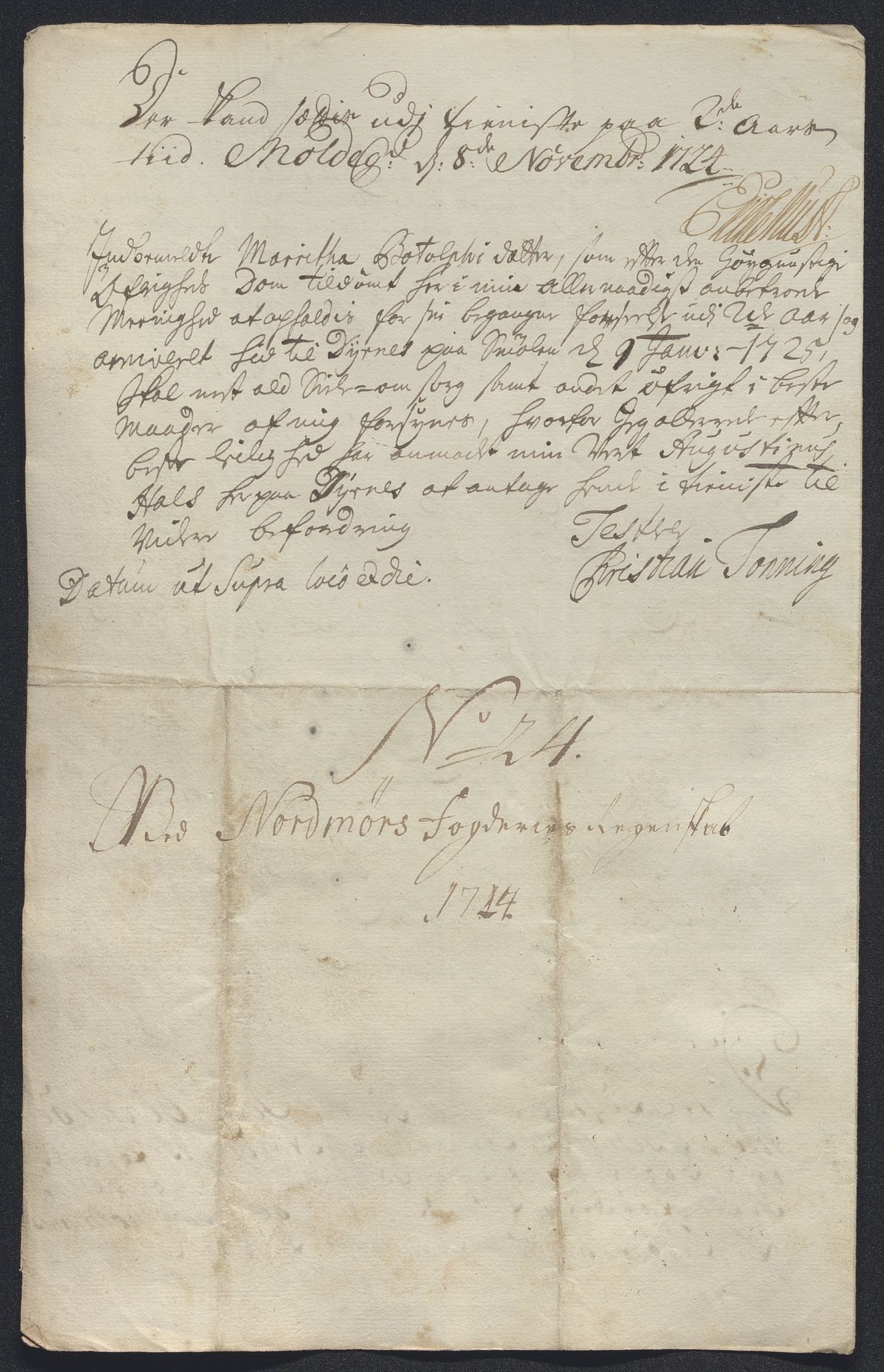 Rentekammeret inntil 1814, Reviderte regnskaper, Fogderegnskap, RA/EA-4092/R56/L3757: Fogderegnskap Nordmøre, 1724, p. 228