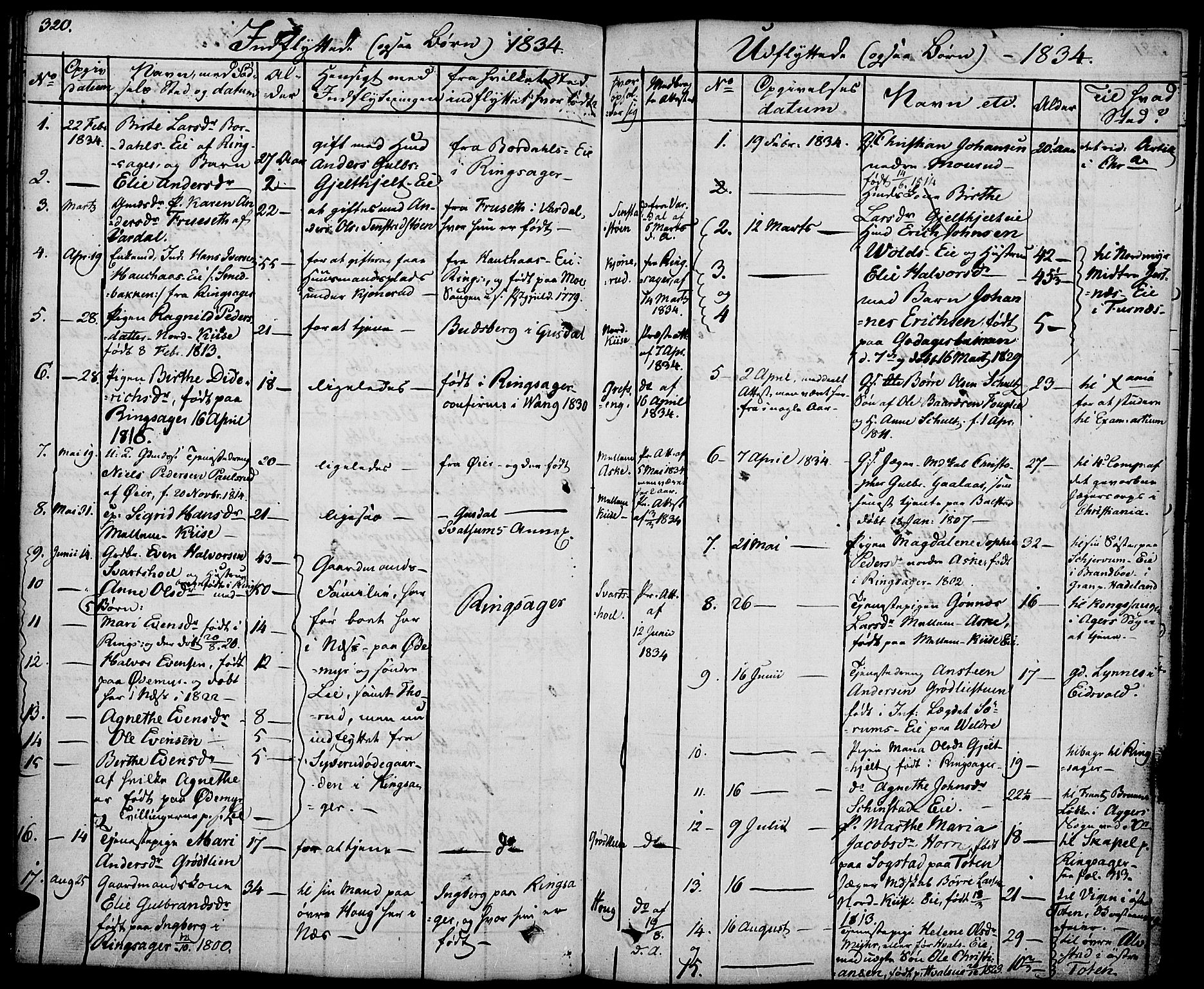 Nes prestekontor, Hedmark, SAH/PREST-020/K/Ka/L0003: Parish register (official) no. 3, 1827-1851, p. 320