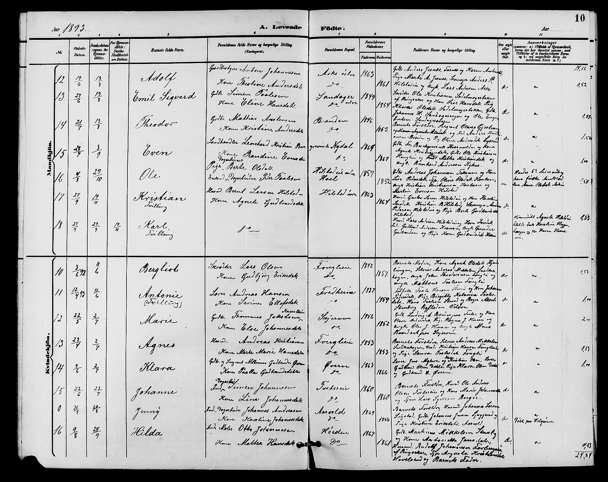 Nes prestekontor, Hedmark, AV/SAH-PREST-020/L/La/L0007: Parish register (copy) no. 7, 1892-1912, p. 10