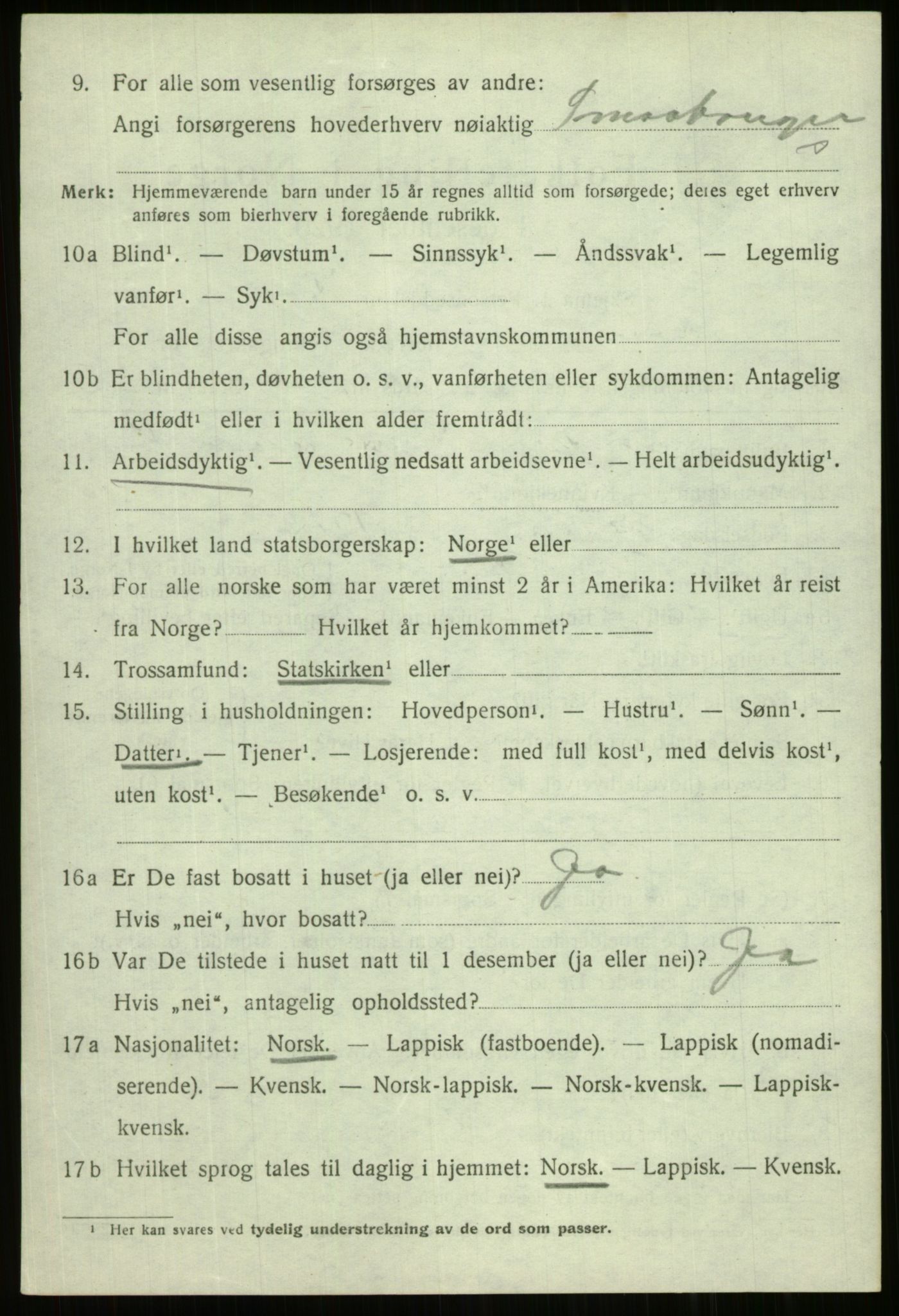 SATØ, 1920 census for Trondenes, 1920, p. 6924