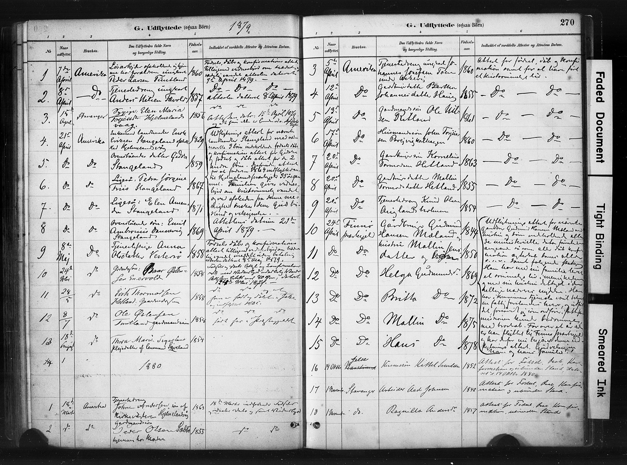 Hjelmeland sokneprestkontor, SAST/A-101843/01/IV/L0014: Parish register (official) no. A 14, 1879-1900, p. 270