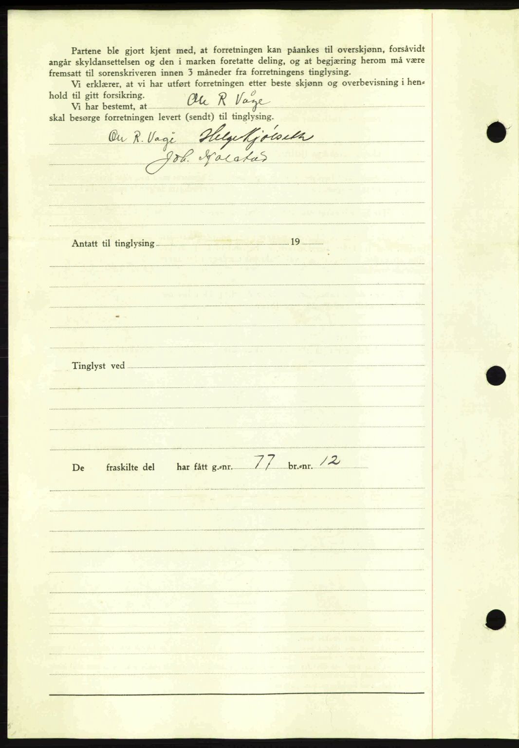 Romsdal sorenskriveri, AV/SAT-A-4149/1/2/2C: Mortgage book no. A17, 1944-1945, Diary no: : 601/1945