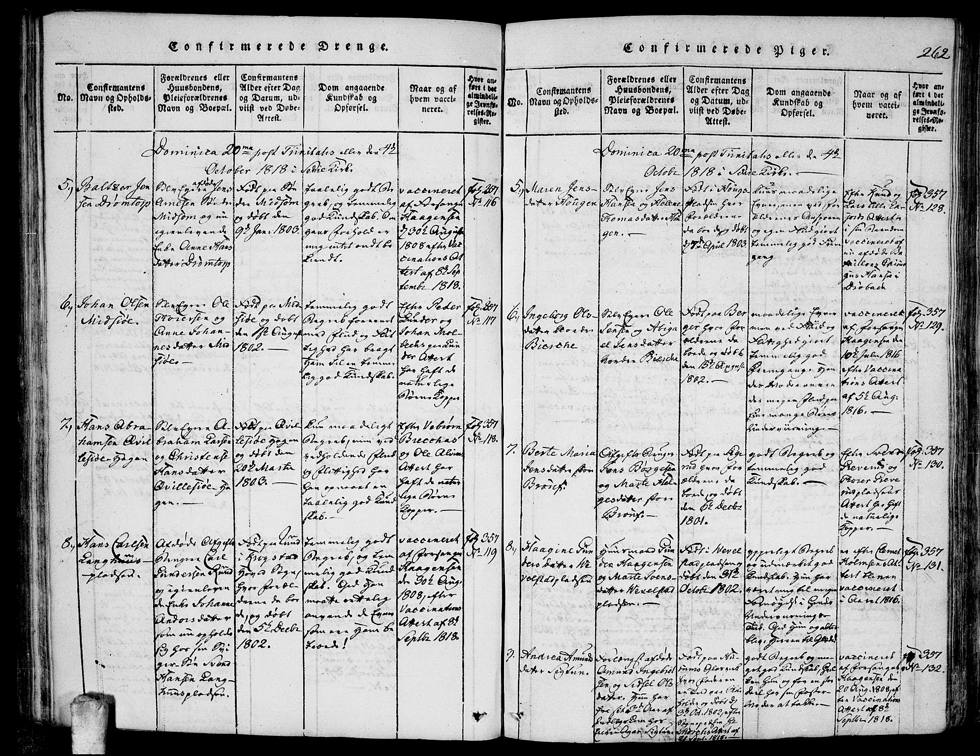 Kråkstad prestekontor Kirkebøker, AV/SAO-A-10125a/F/Fa/L0003: Parish register (official) no. I 3, 1813-1824, p. 262