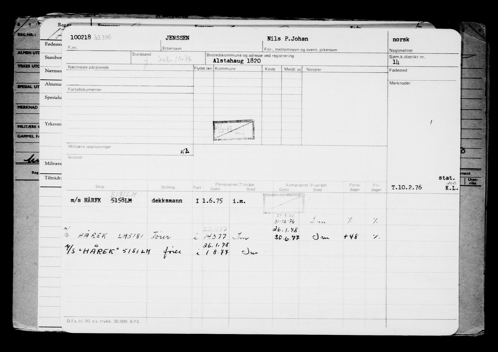 Direktoratet for sjømenn, AV/RA-S-3545/G/Gb/L0155: Hovedkort, 1918, p. 443